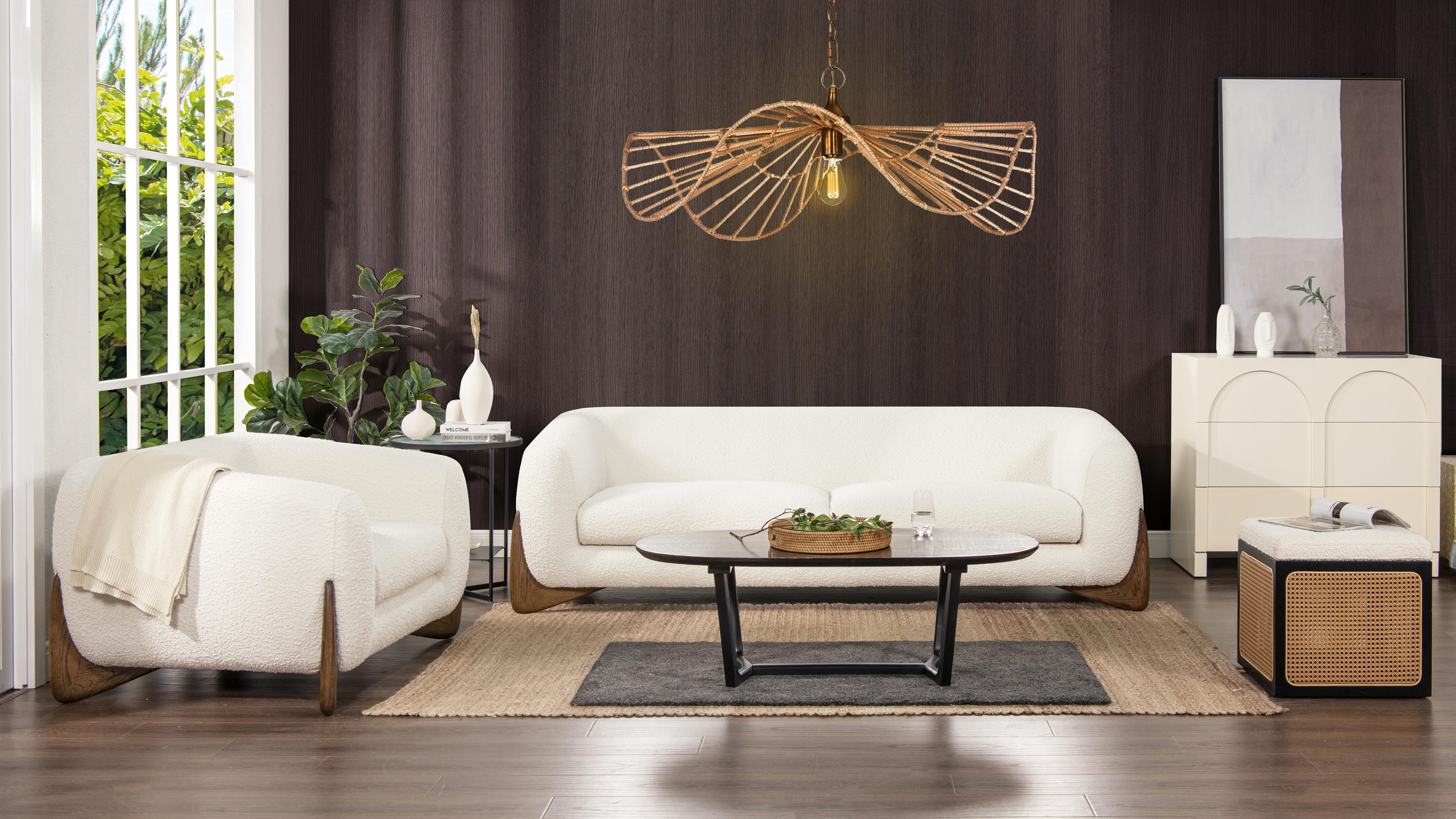 Jennifer Taylor Home Alpine Alpine Sofa, Ivory White, large