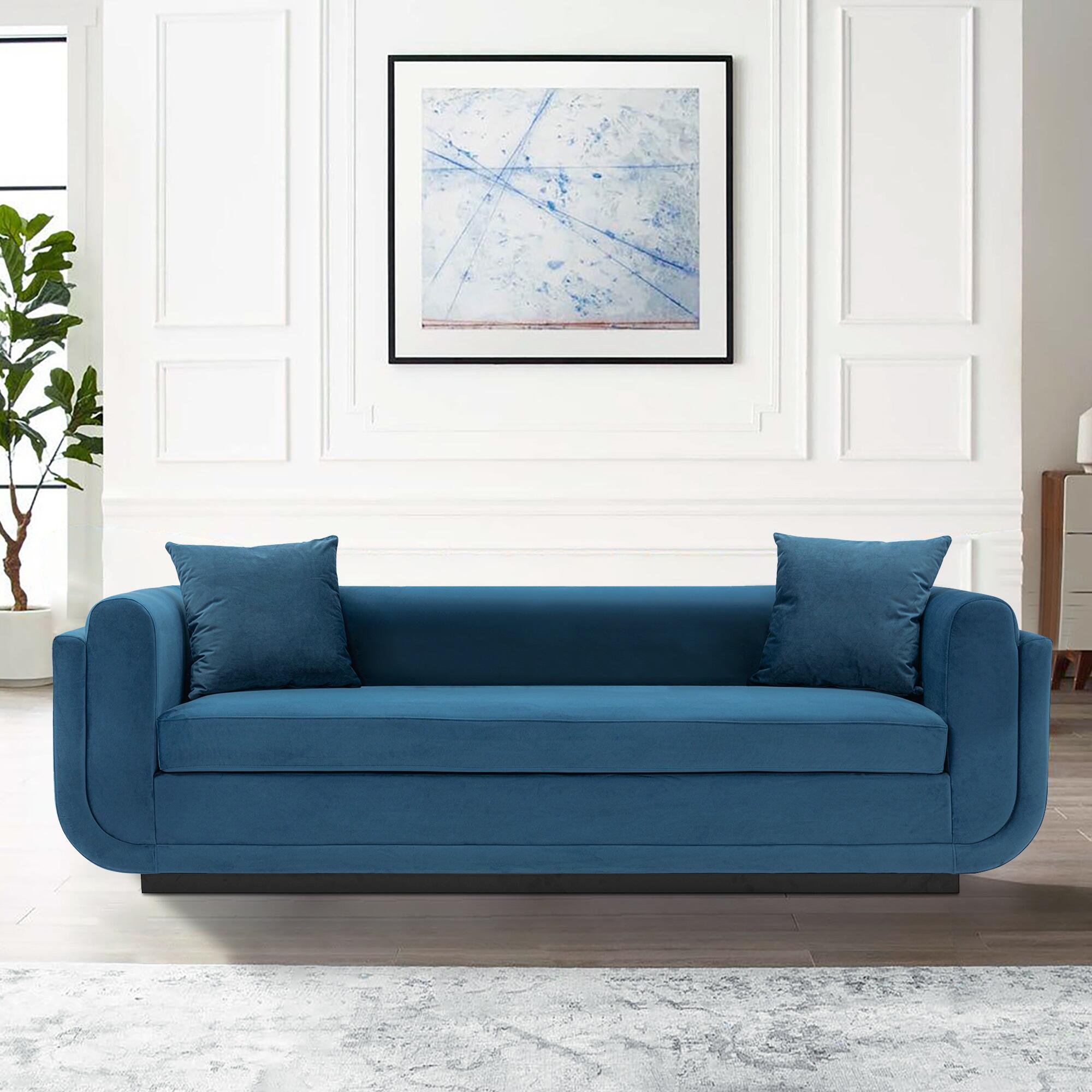 Manhattan Comfort Edmonda Sofa, Sapphire Blue, rollover