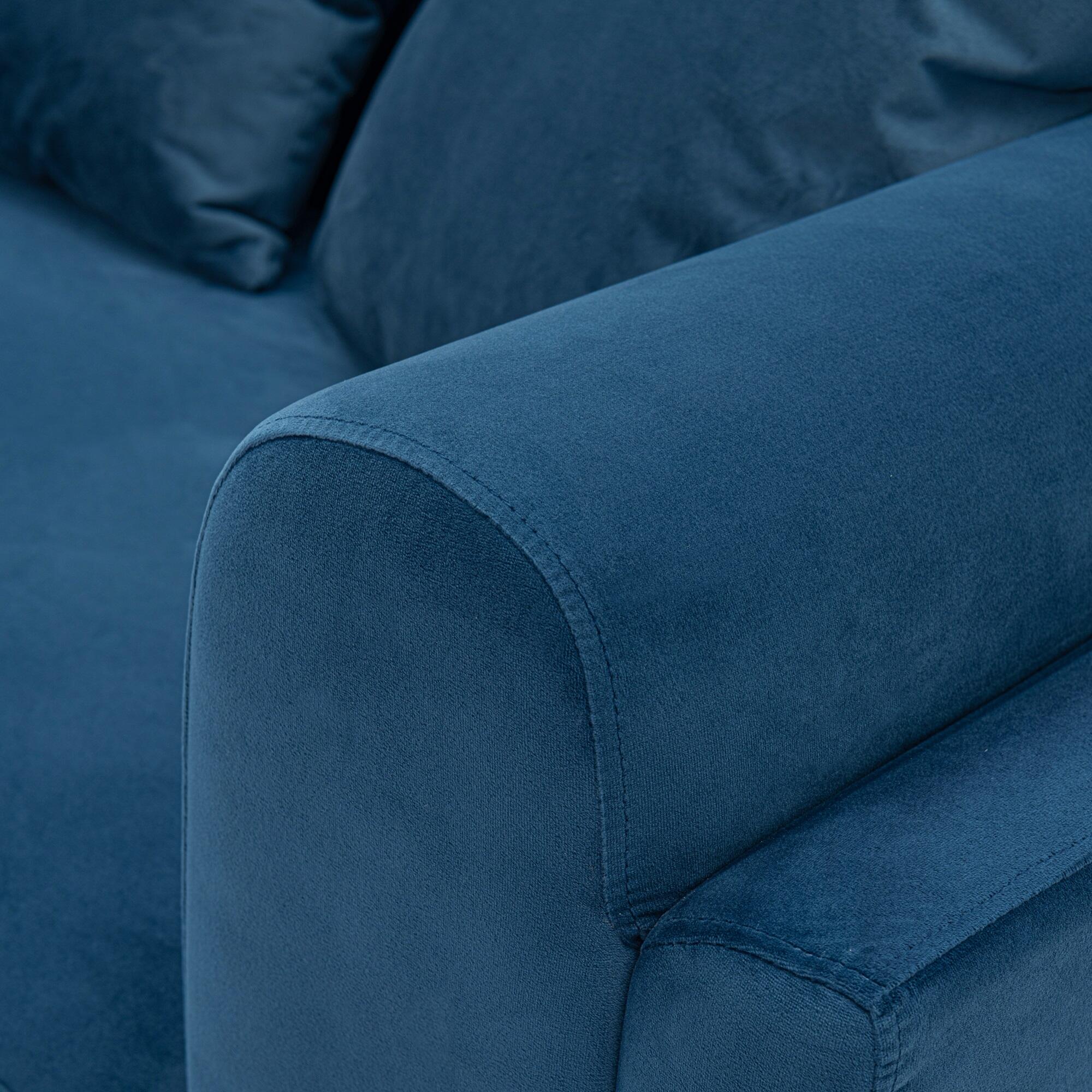 Manhattan Comfort Edmonda Sofa, Sapphire Blue, large