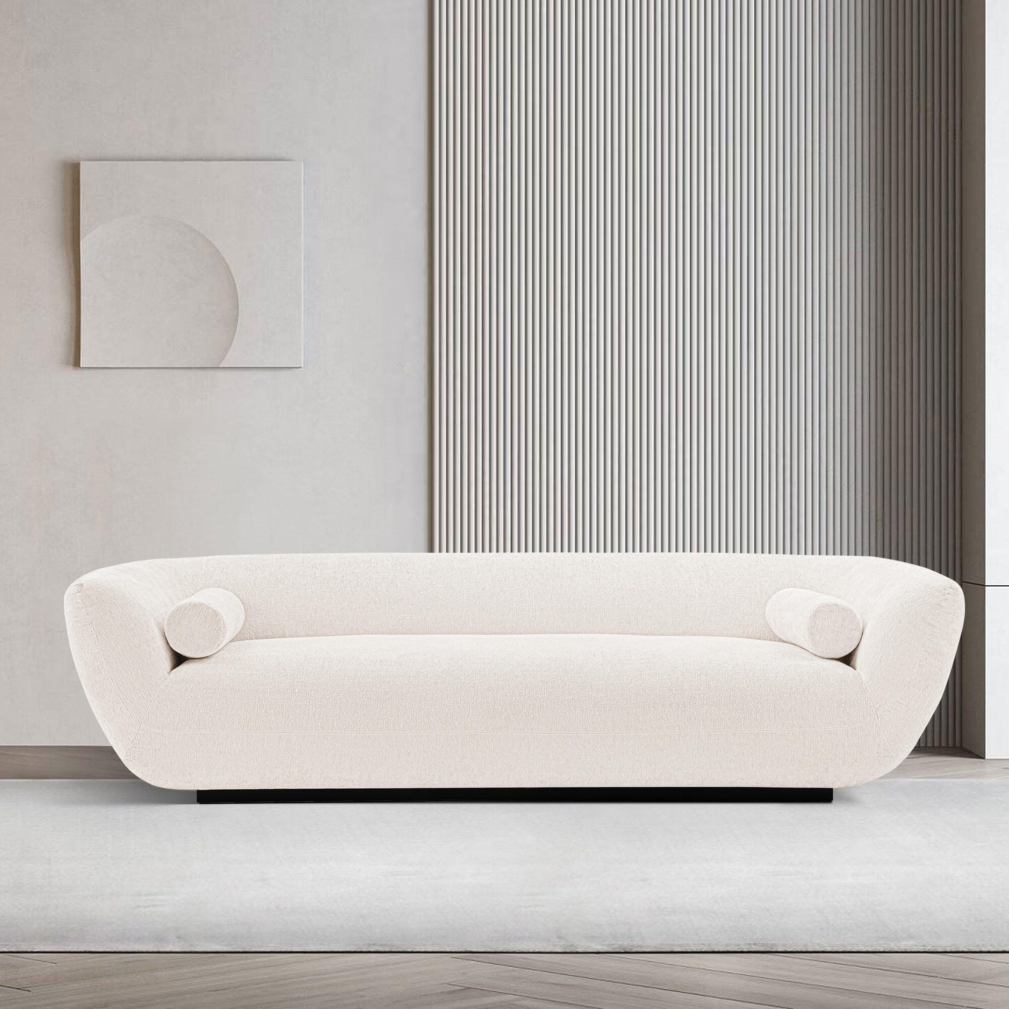 Manhattan Comfort Ulka Sofa, Cream, rollover