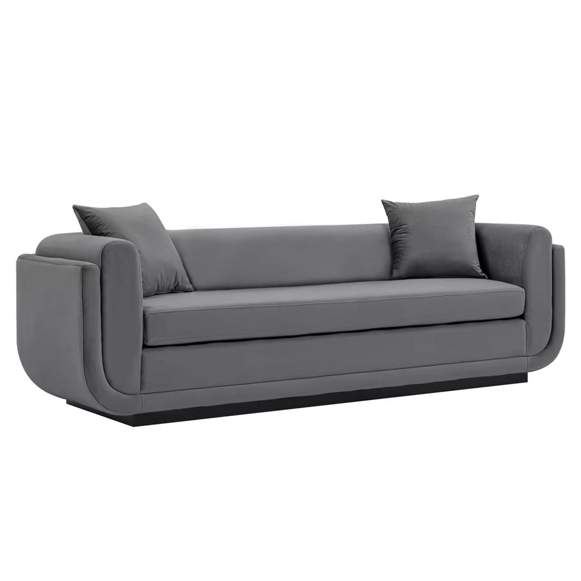 Manhattan Comfort Edmonda Sofa, Dark Gray, large