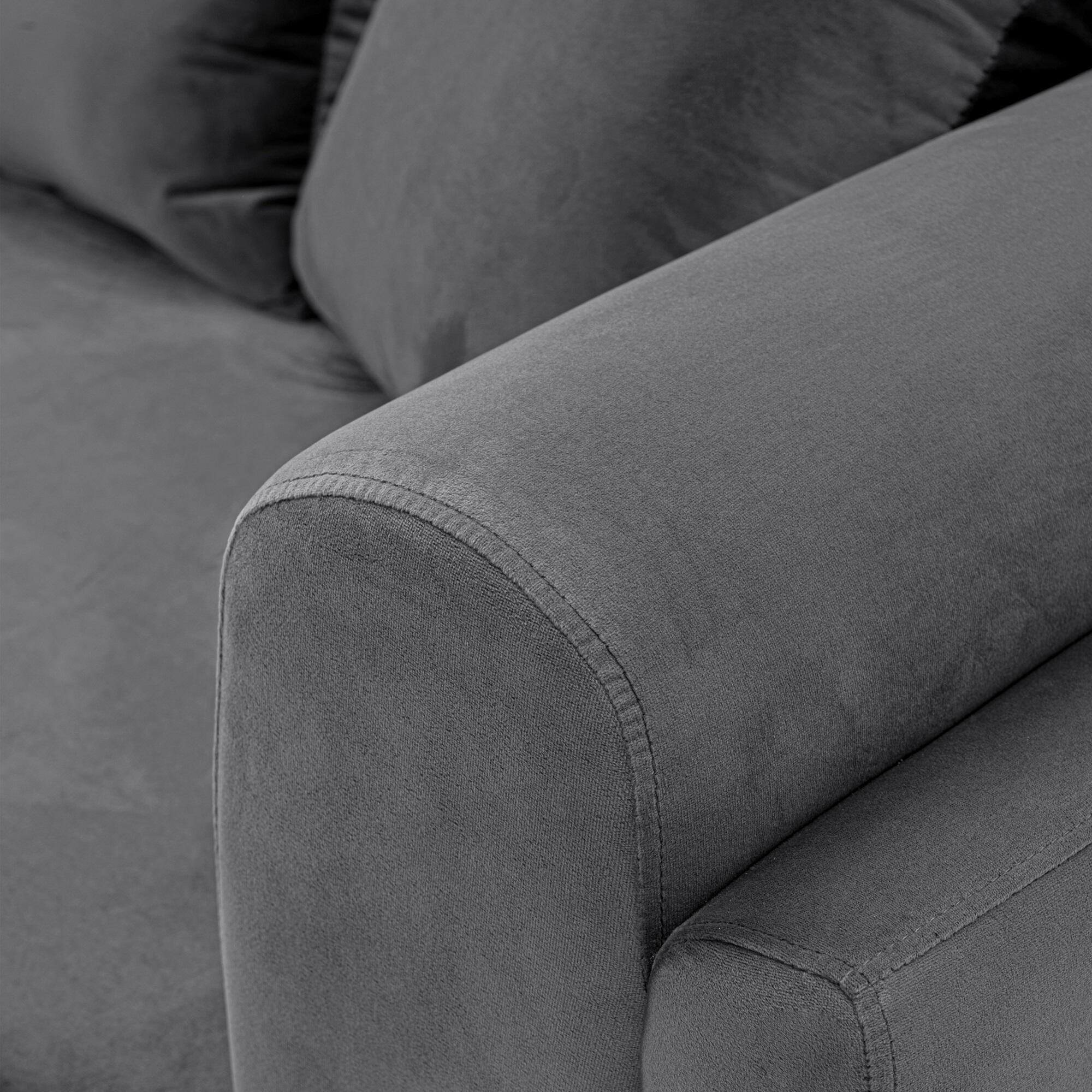 Manhattan Comfort Edmonda Sofa, Dark Gray, large