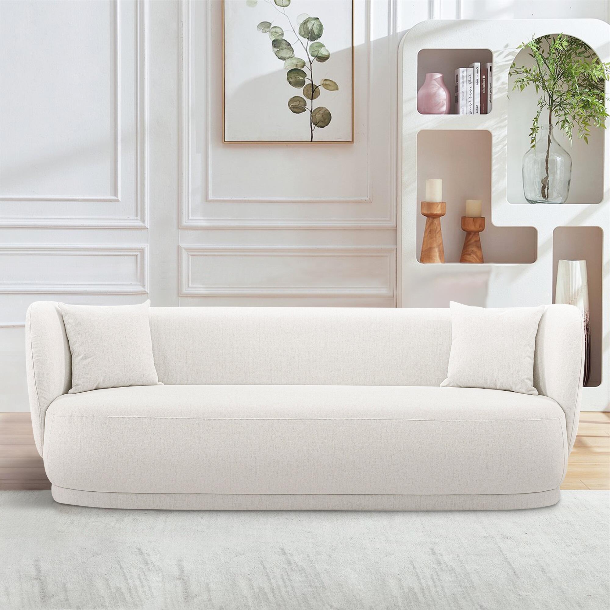 Manhattan Comfort Siri Sofa, Cream, rollover