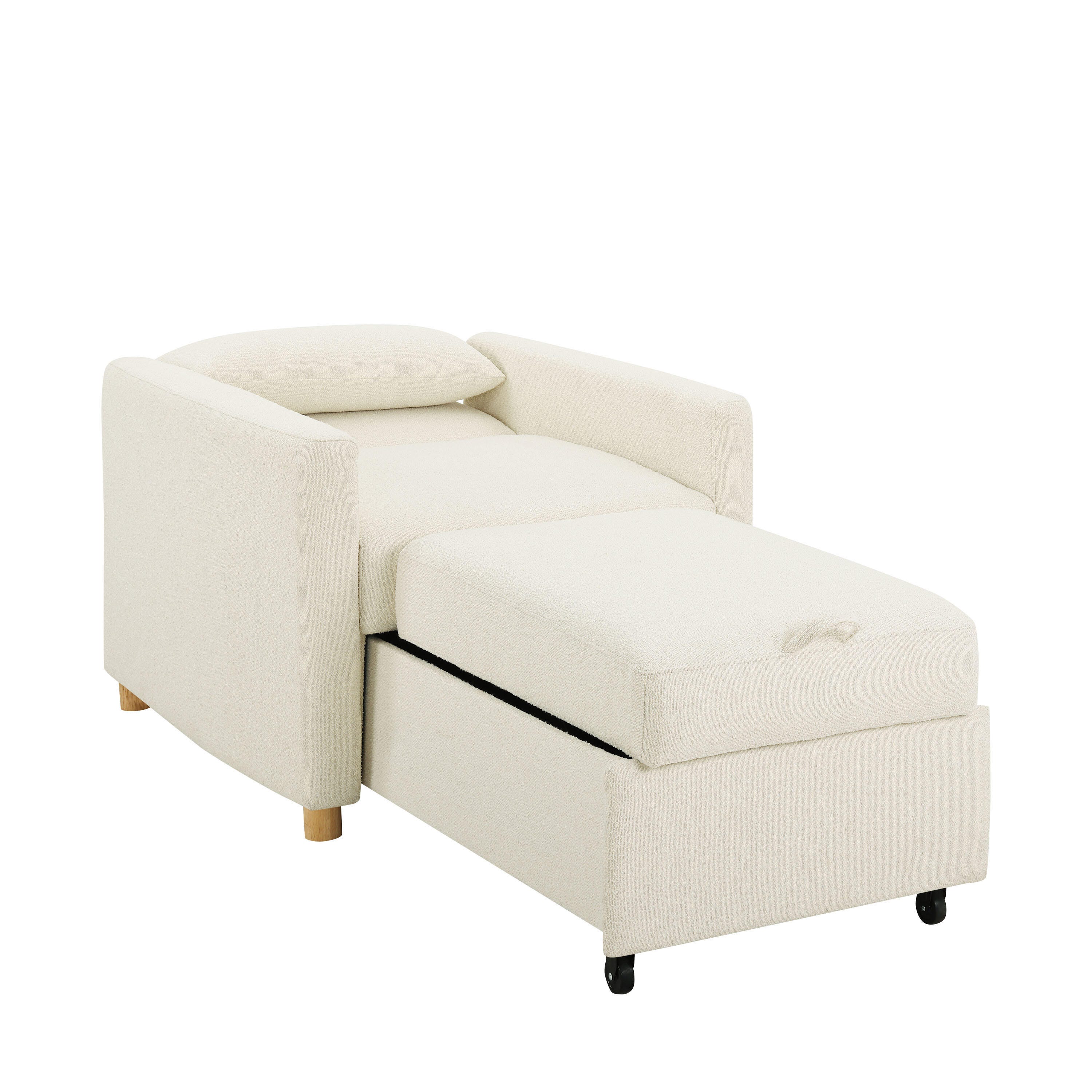 Serta Connor Single Sleeper Chair, Ivory, large