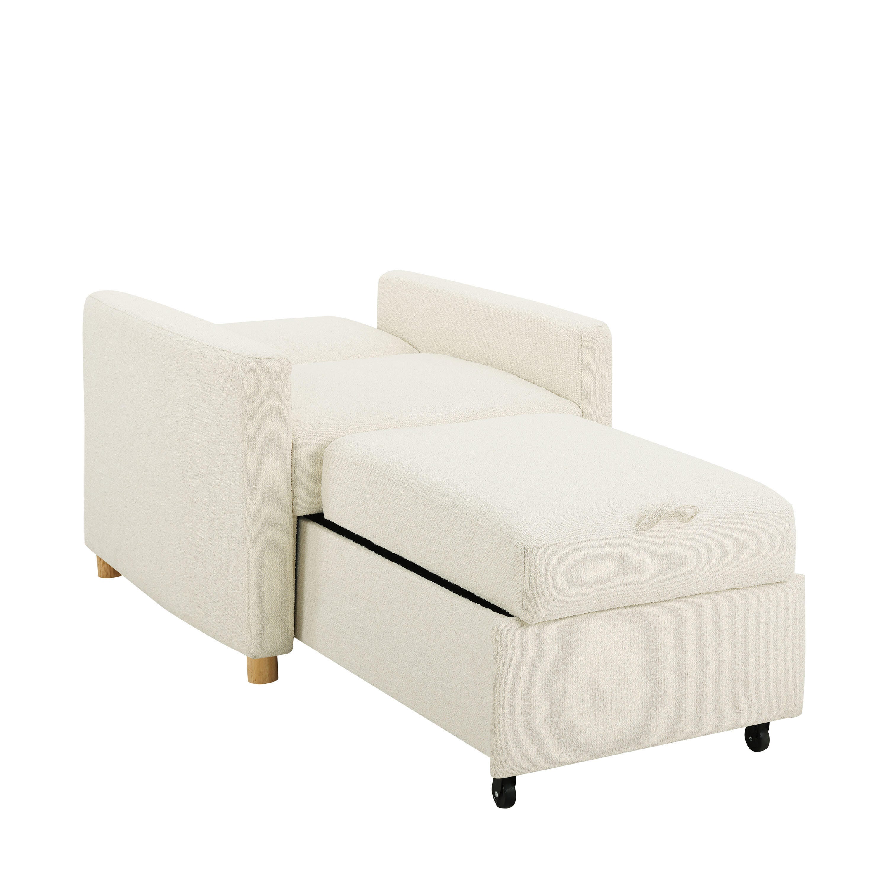 Serta Connor Single Sleeper Chair, Ivory, large