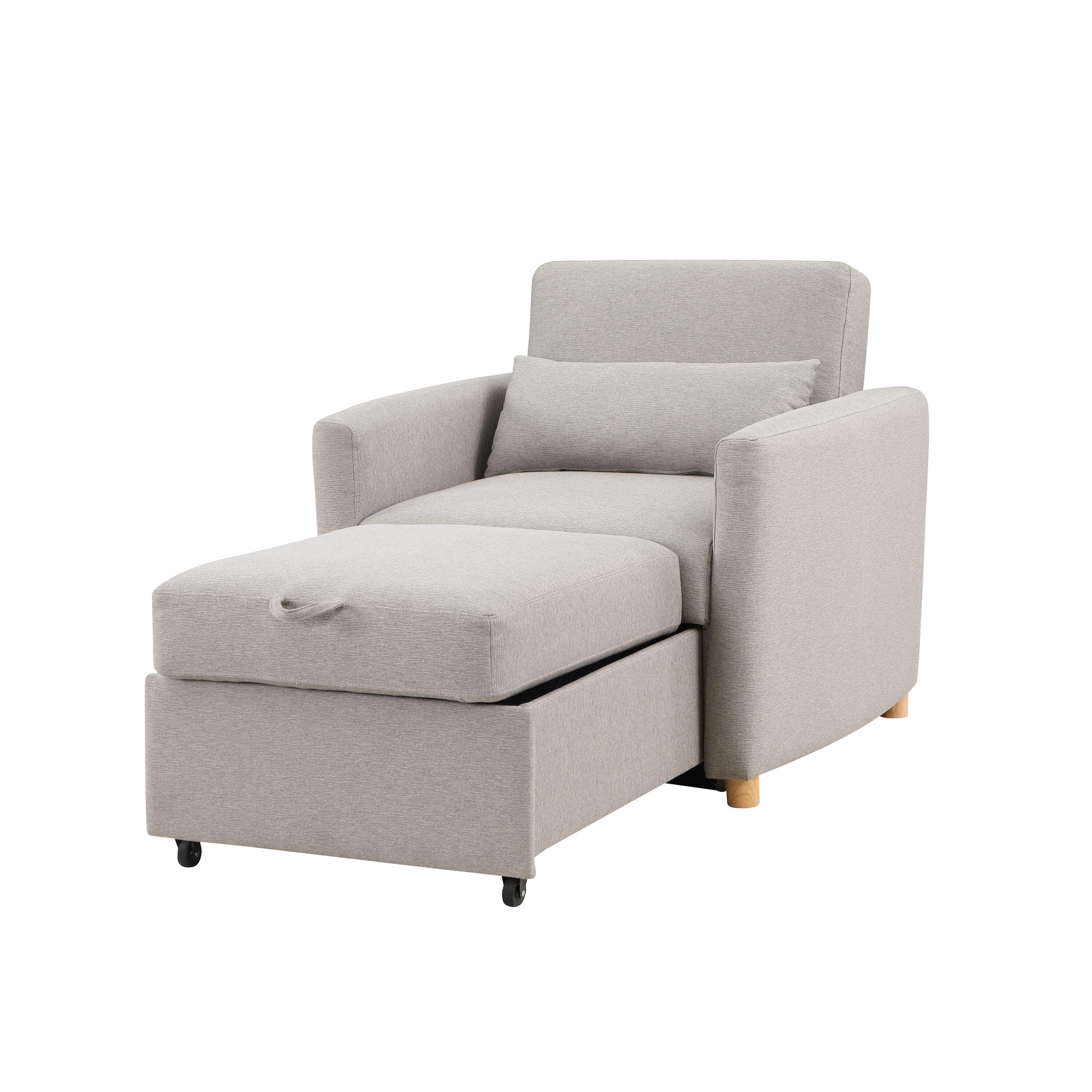 Serta Connor Single Sleeper Chair, Light Gray, large
