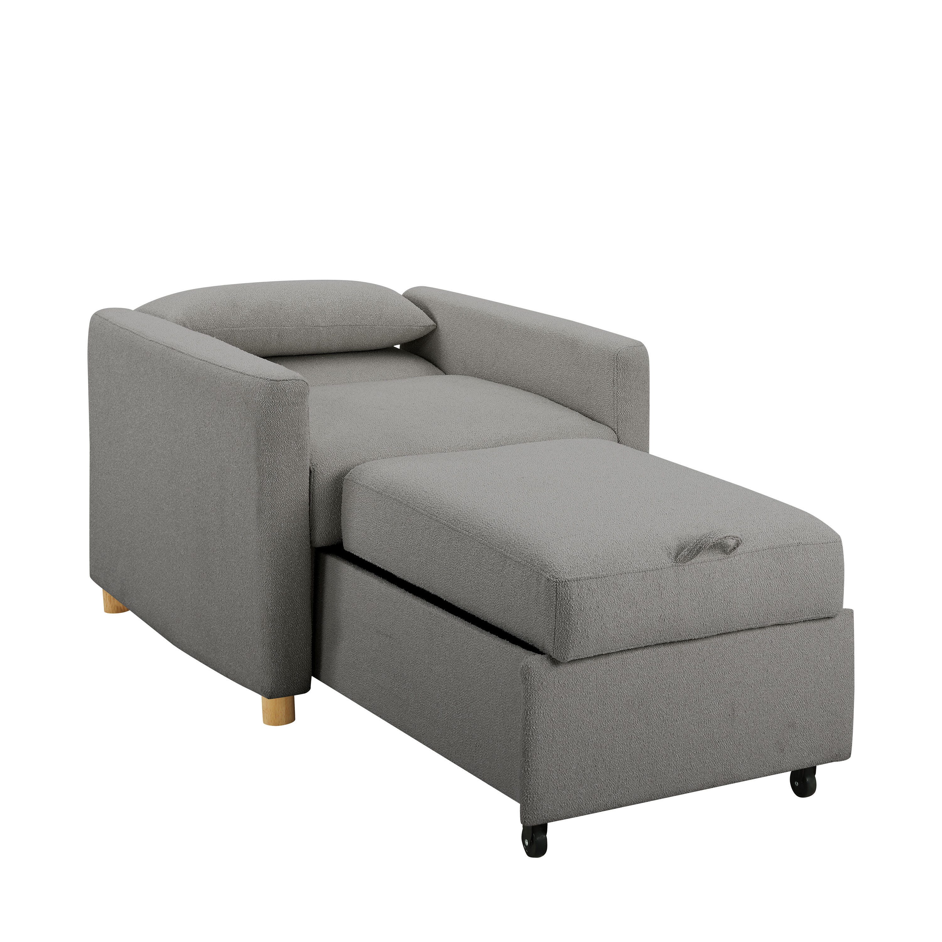 Serta Connor Single Sleeper Chair, Gray, large