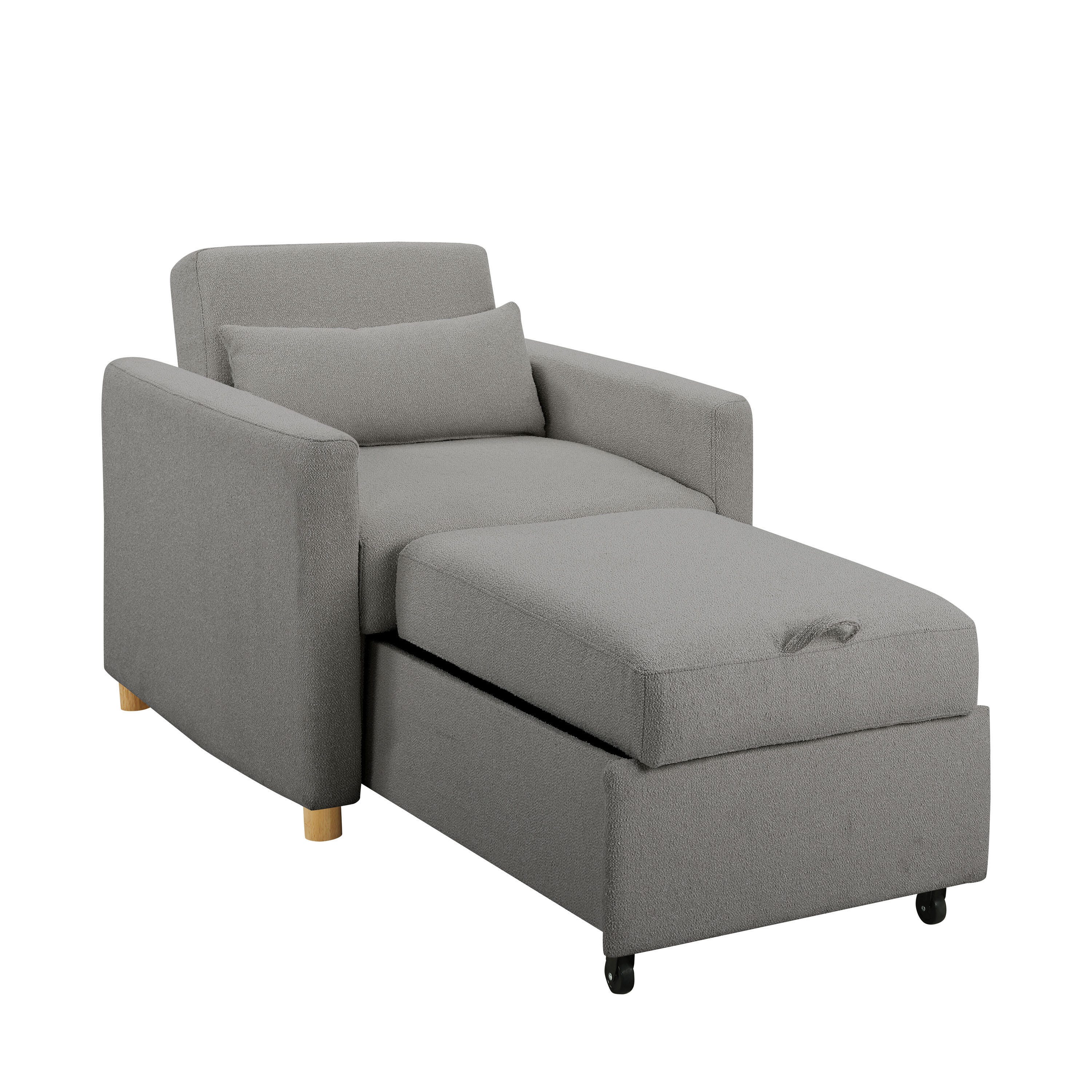 Serta Connor Single Sleeper Chair, Gray, large