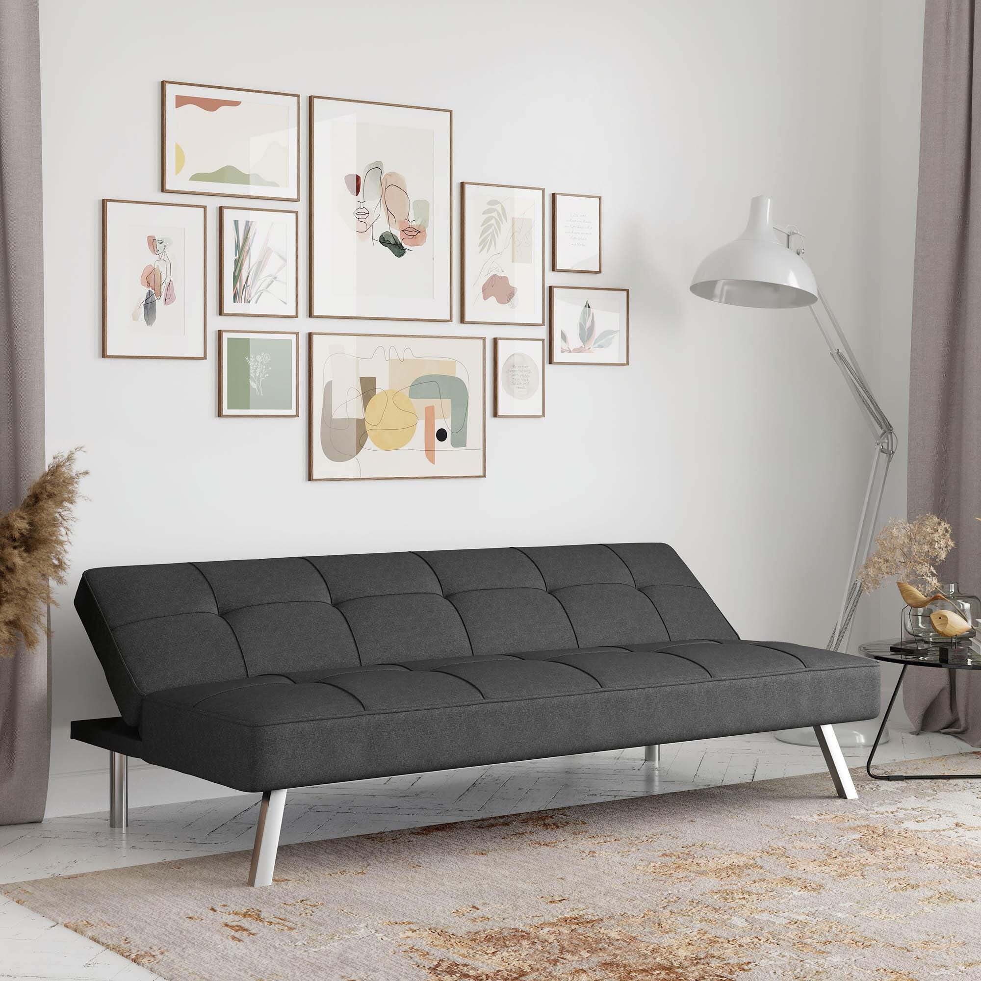 Serta Canton Futon, Charcoal, large