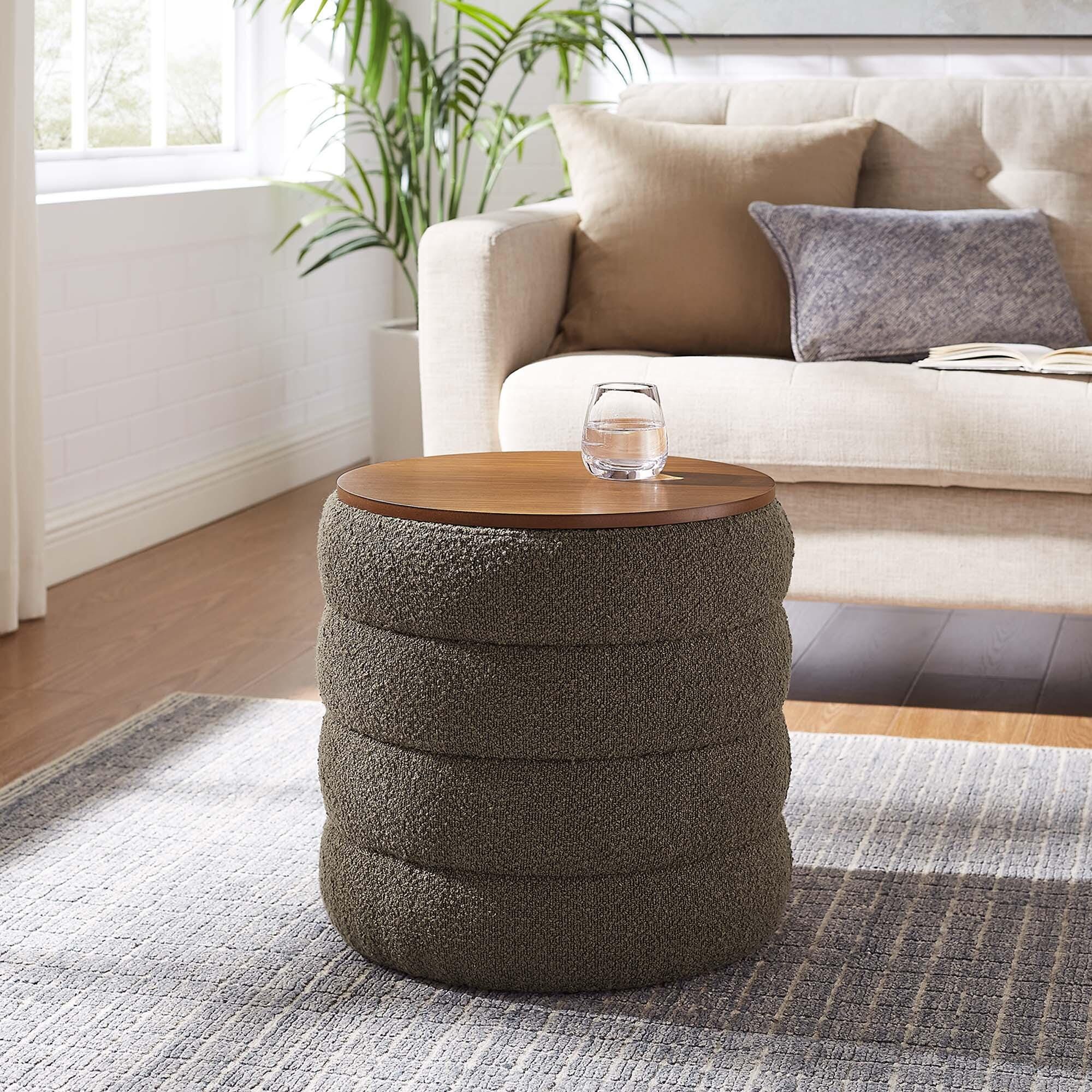 Modway Mezzo Ottoman with Storage, Pebble, large