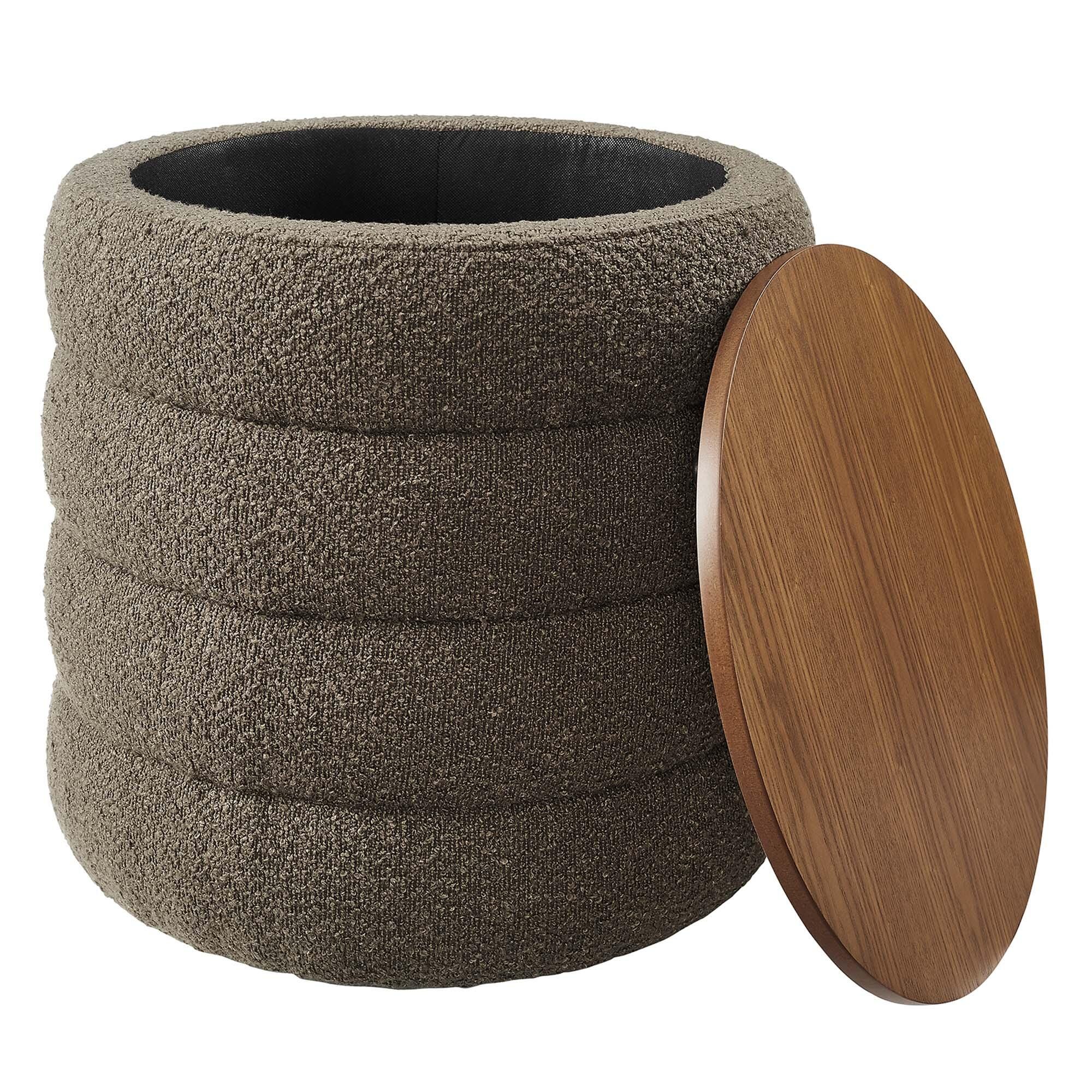 Modway Mezzo Ottoman with Storage, Pebble, large