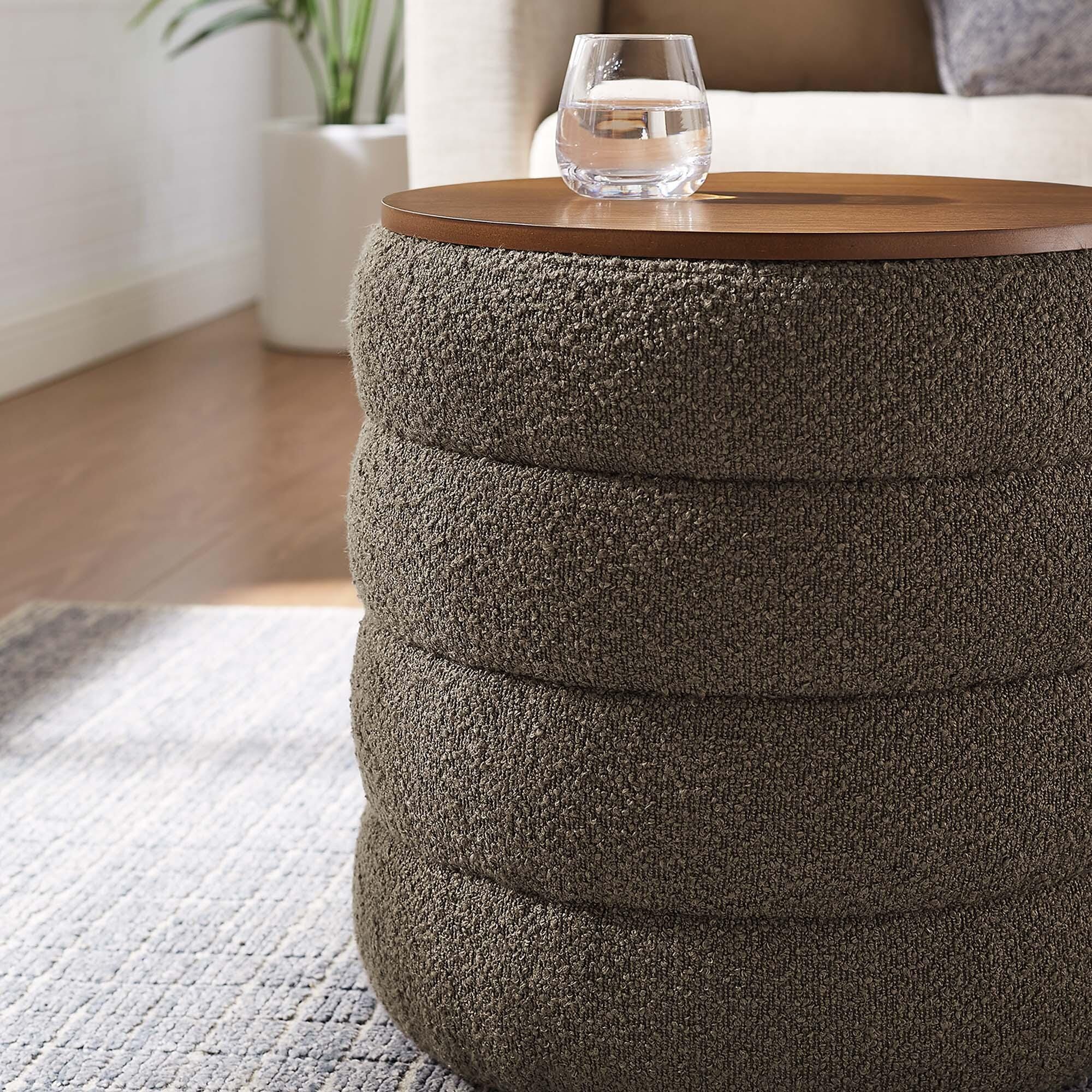 Modway Mezzo Ottoman with Storage, Pebble, large