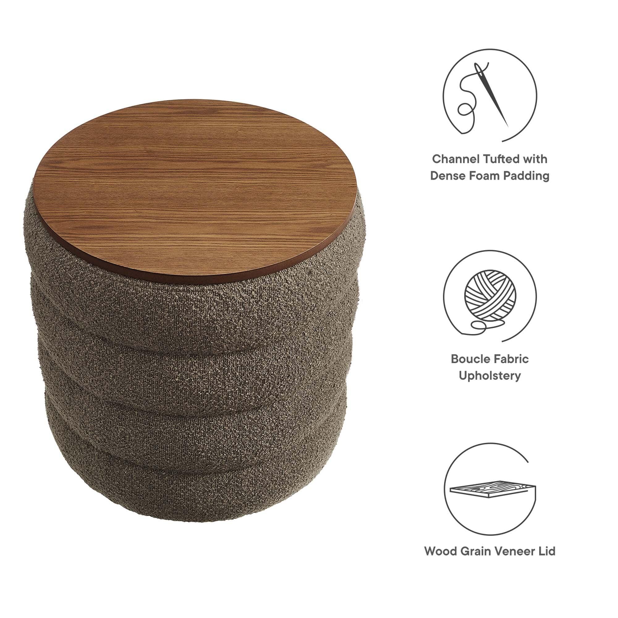 Modway Mezzo Ottoman with Storage, Pebble, large