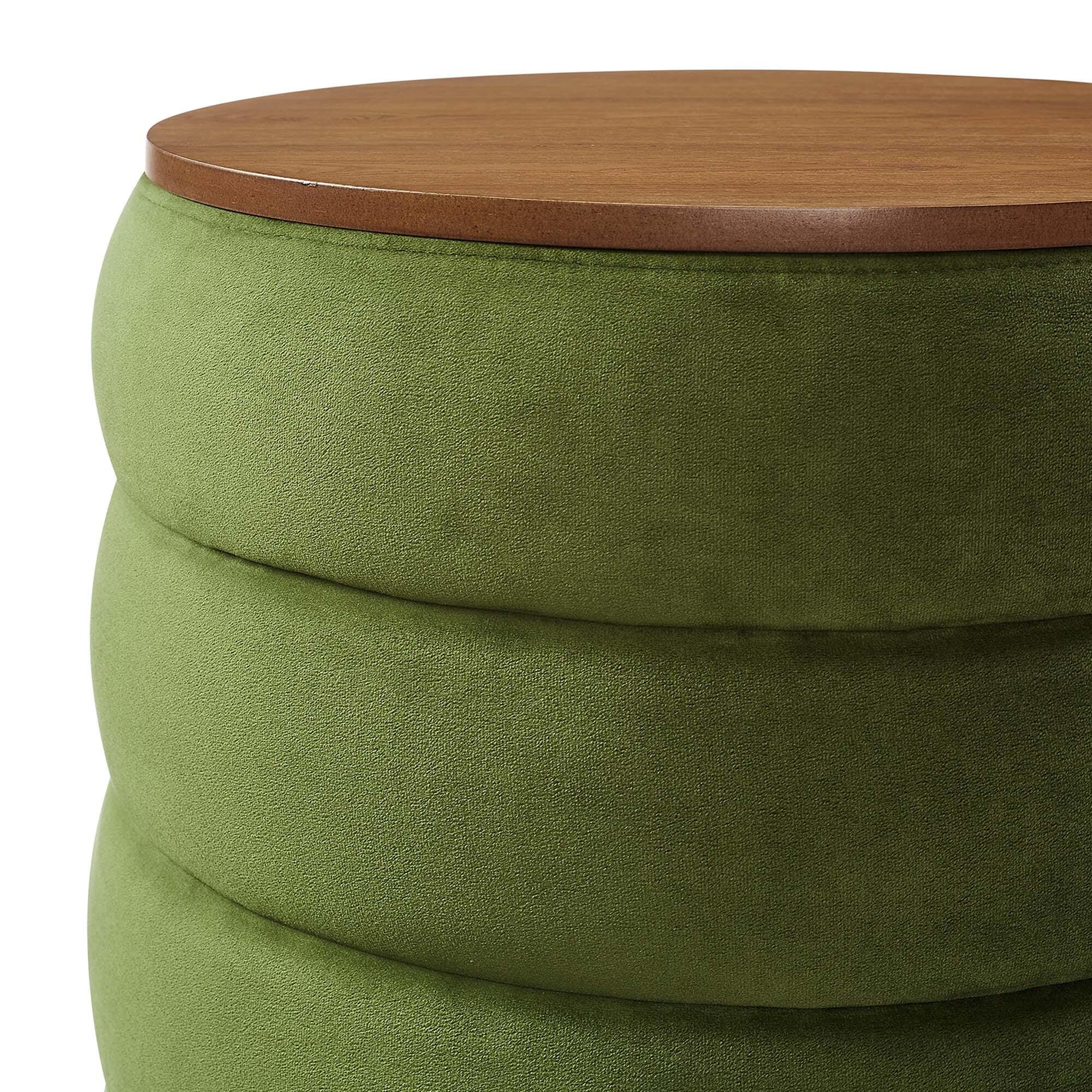 Modway Mezzo Velvet Ottoman with Storage, Moss Green, large