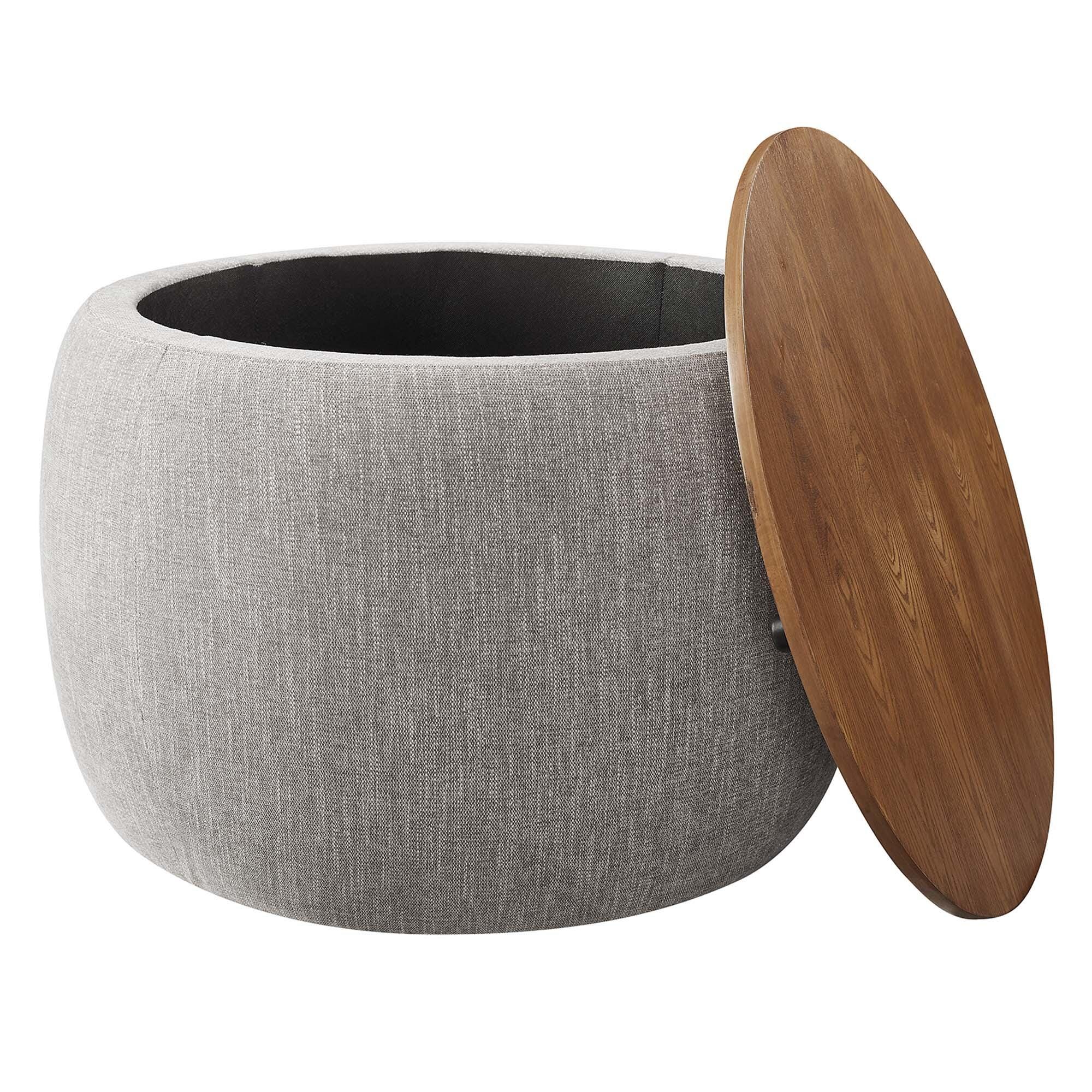 Modway Perla Ottoman with Storage, Wheat, large