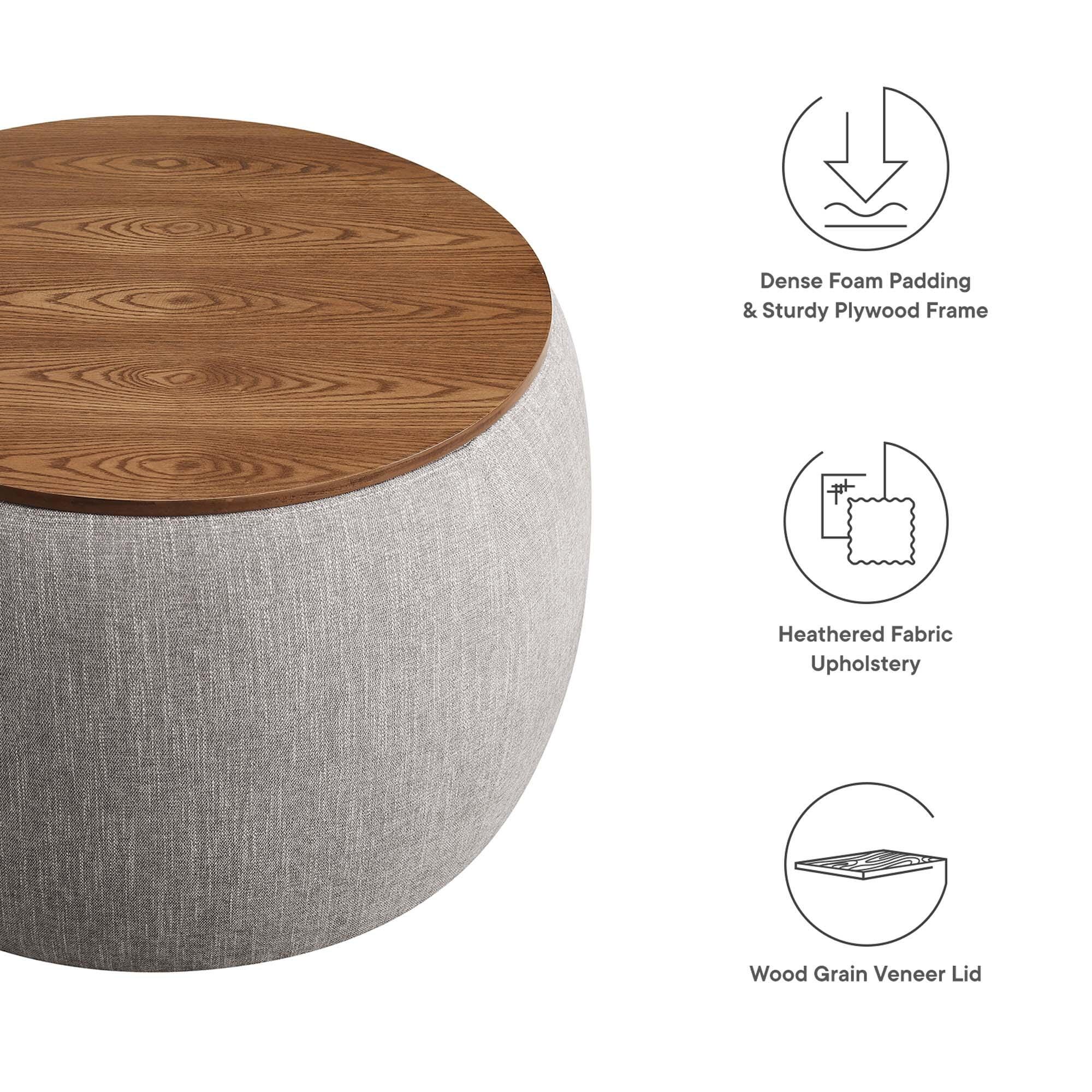 Modway Perla Ottoman with Storage, Wheat, large