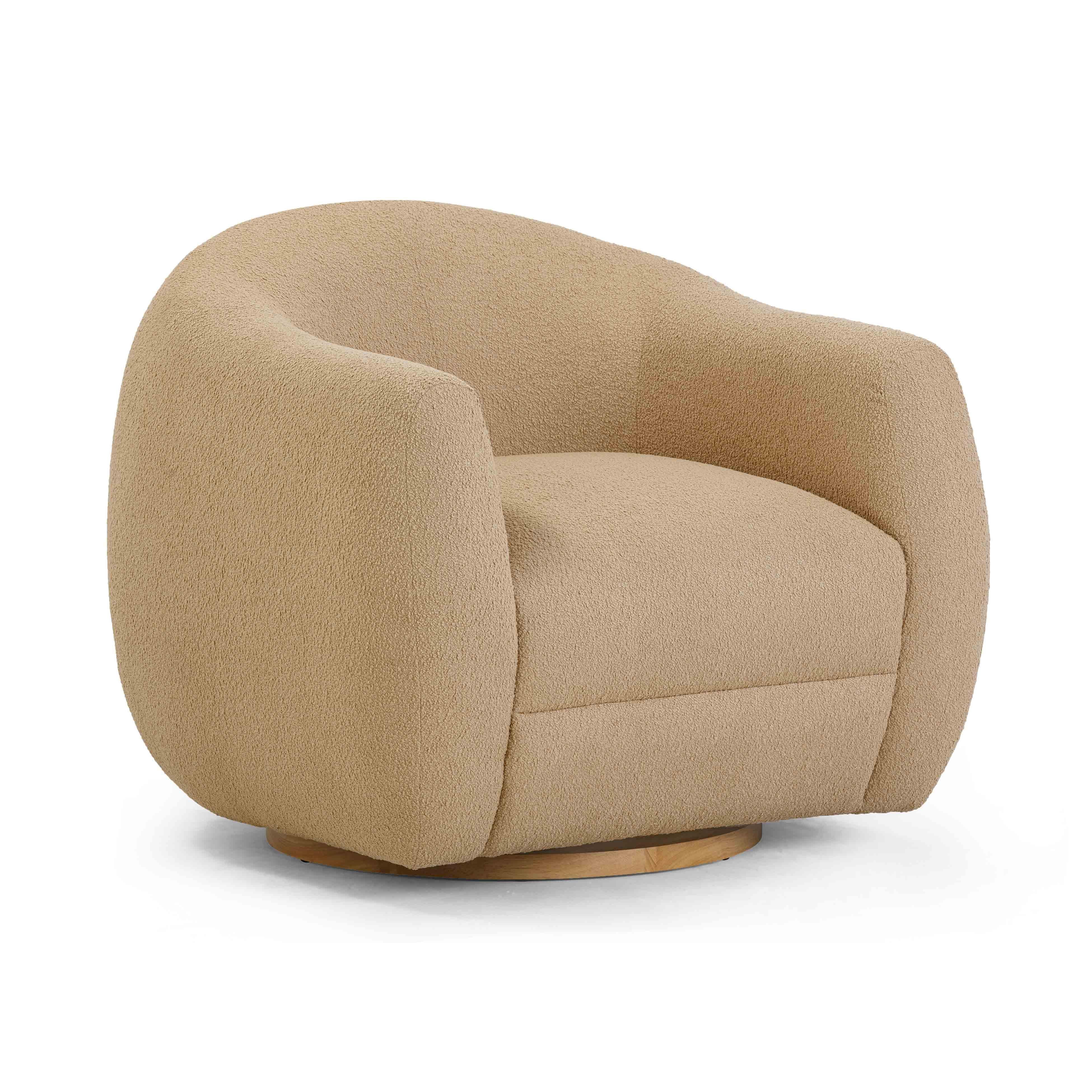 TOV Furniture Judy Swivel Chair, Honey, large