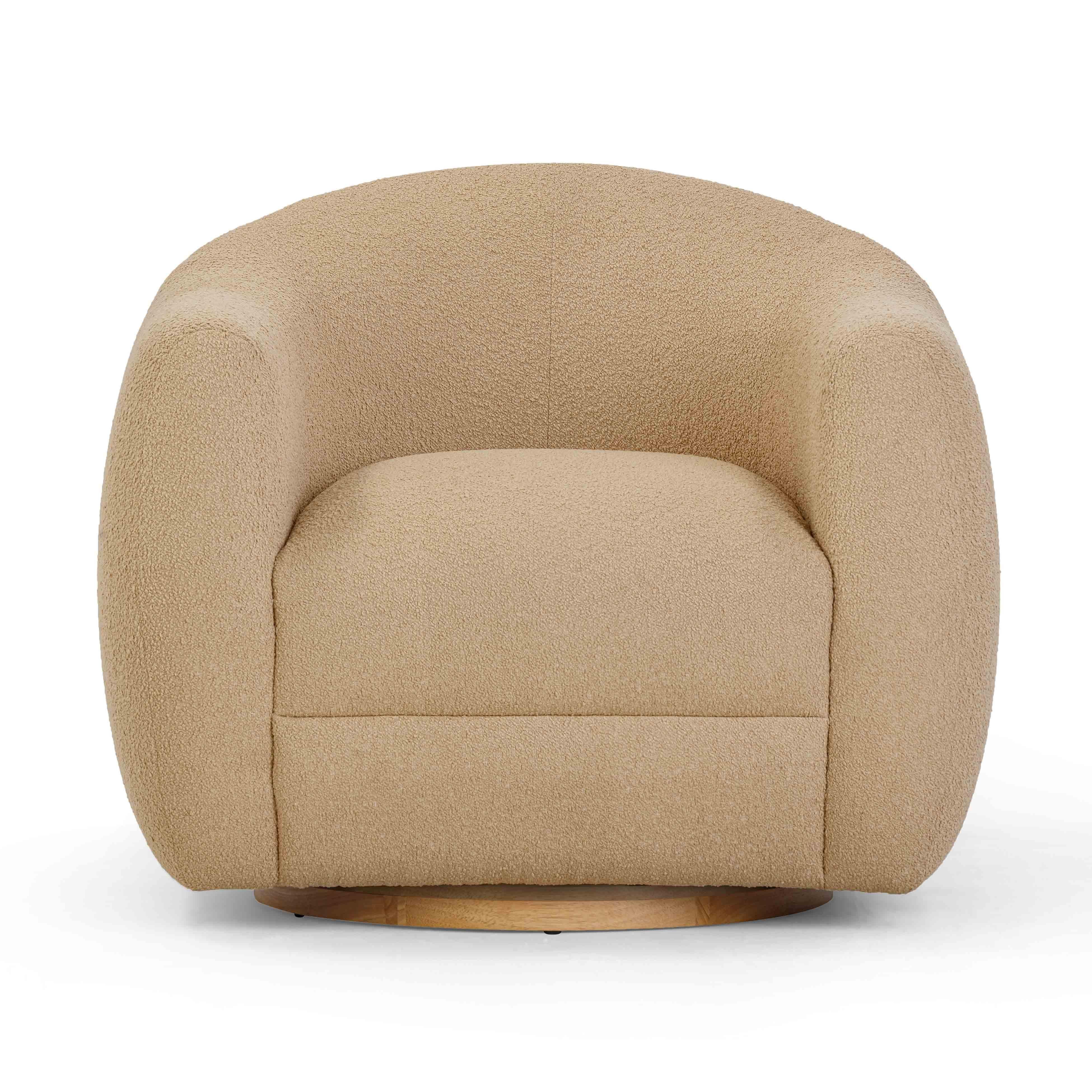 TOV Furniture Judy Swivel Chair, Honey, large