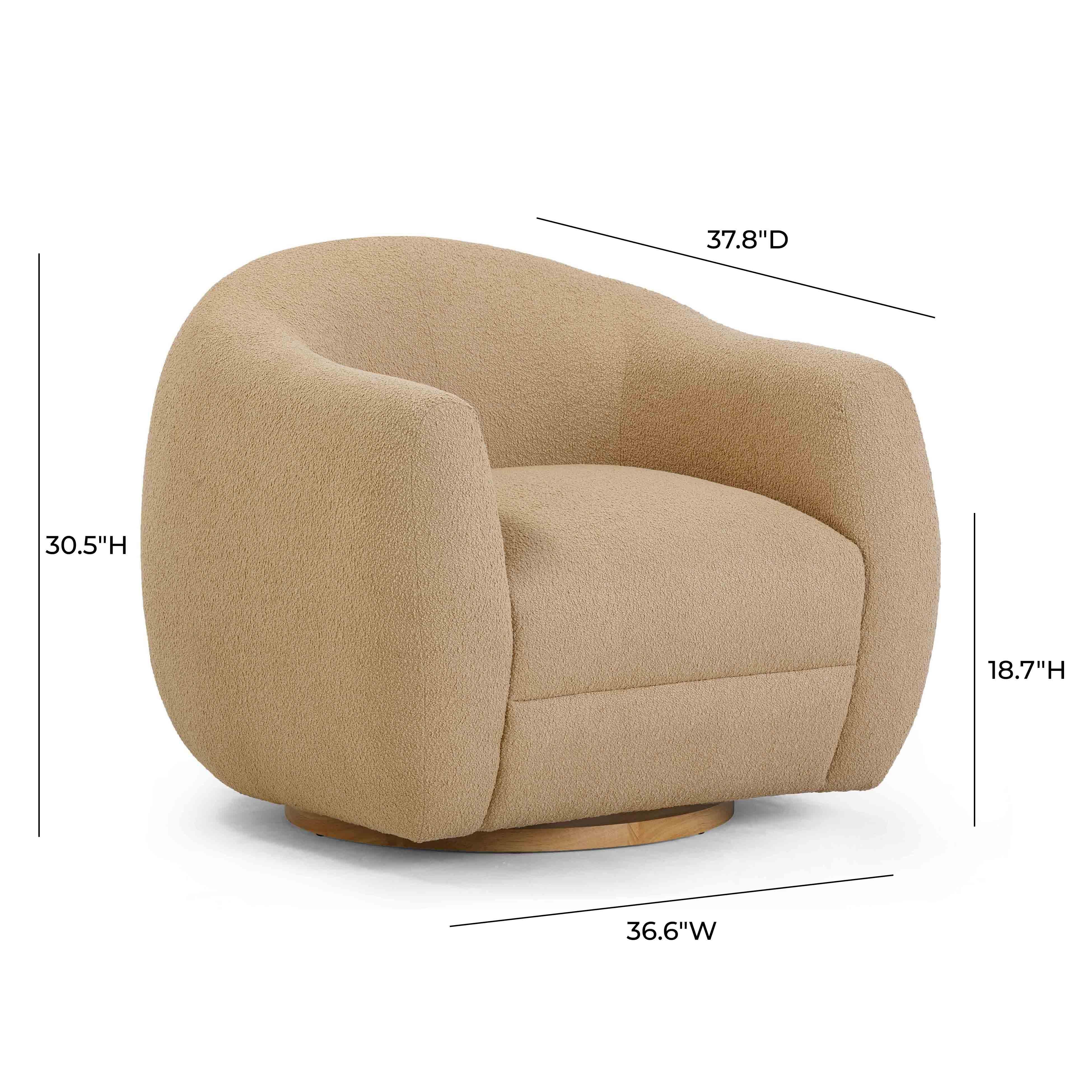 TOV Furniture Judy Swivel Chair, Honey, large