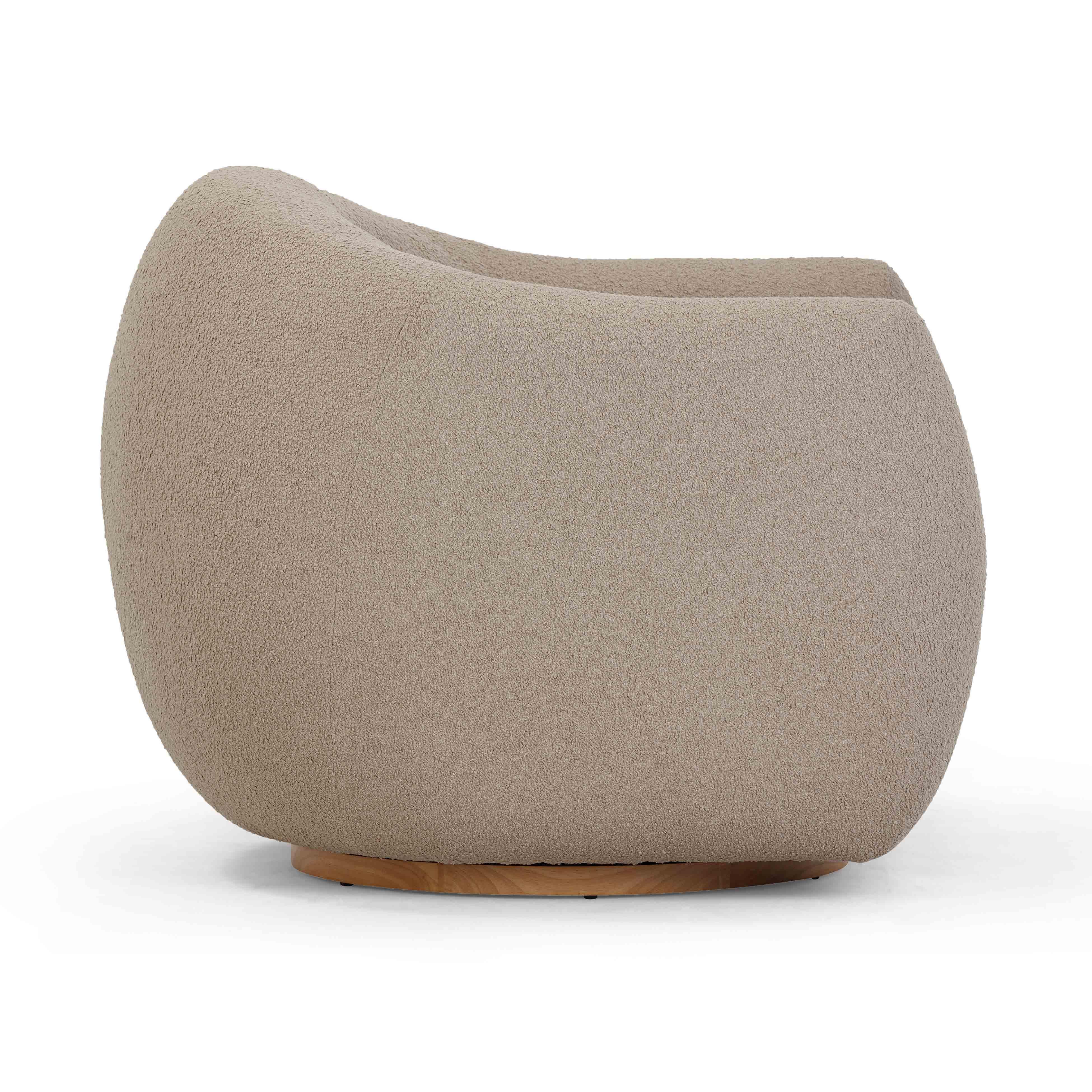 TOV Furniture Judy Swivel Chair, Light Brown, large