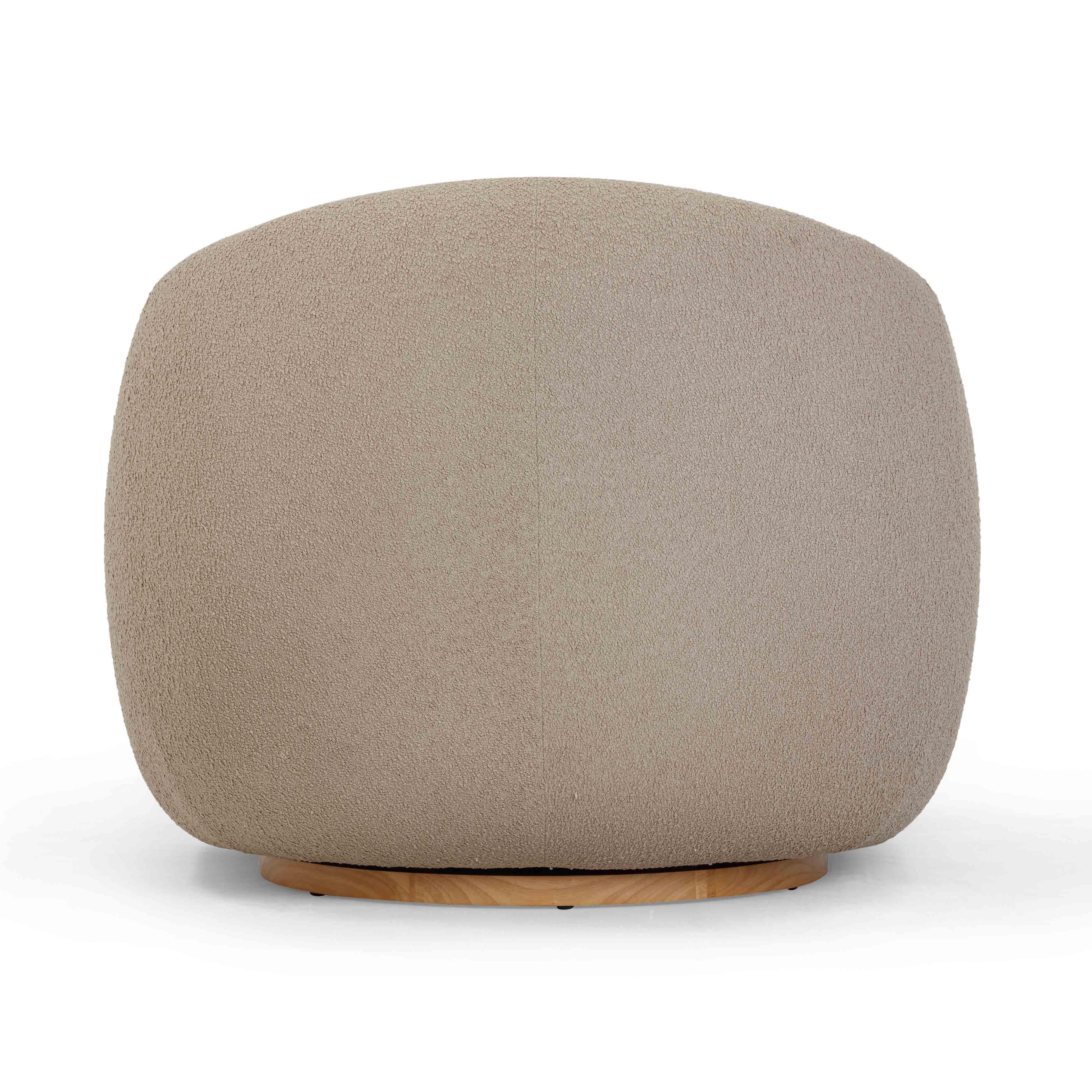 TOV Furniture Judy Swivel Chair, Light Brown, large