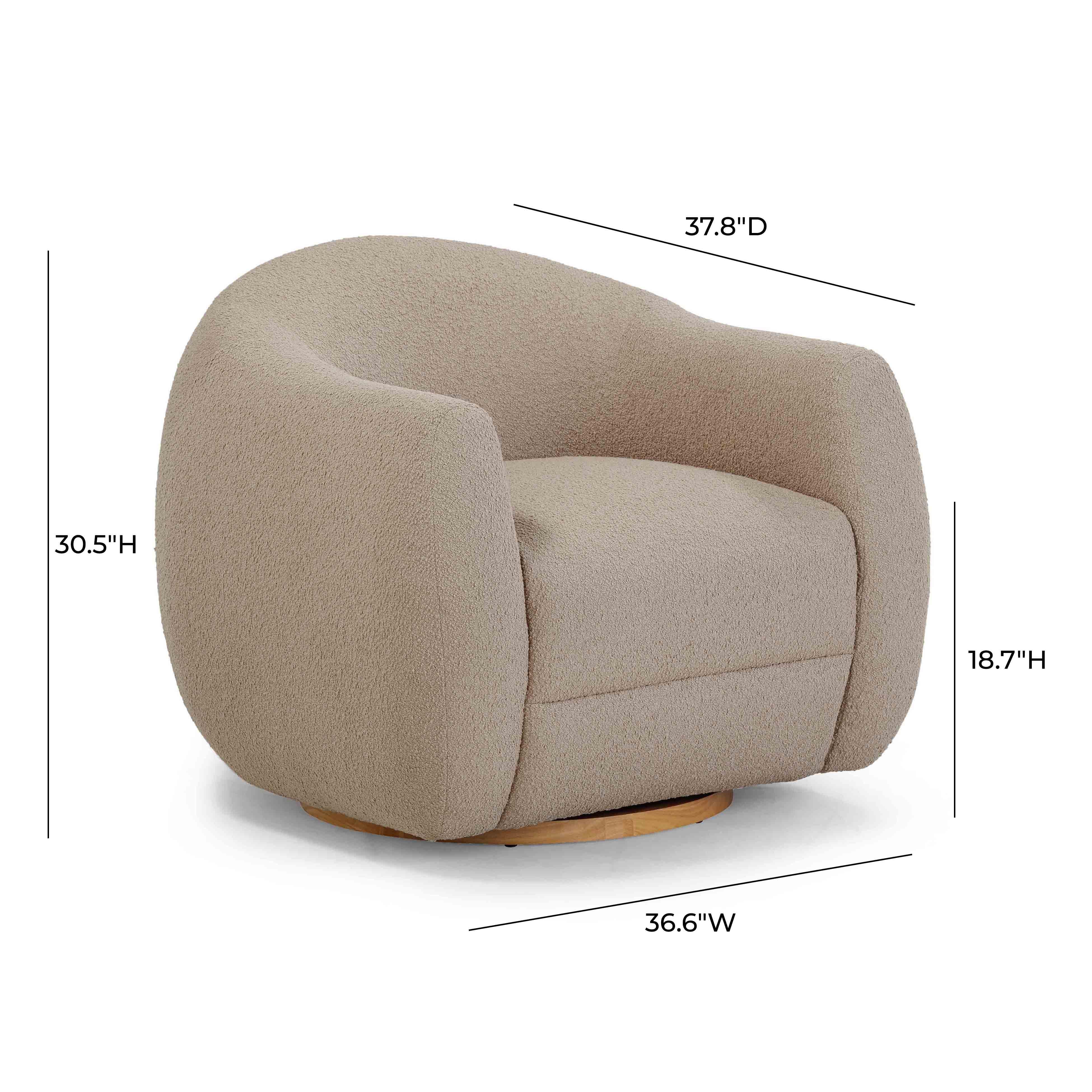 TOV Furniture Judy Swivel Chair, Light Brown, large