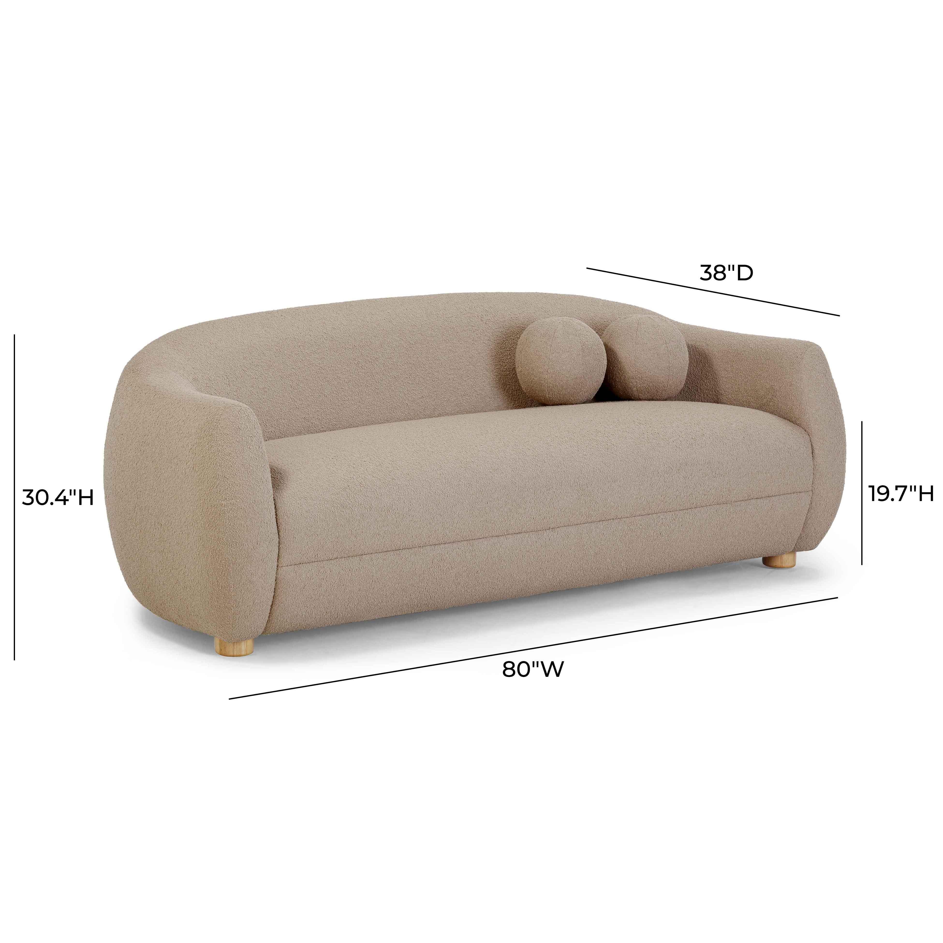 TOV Furniture Judy Sofa, Light Brown, large