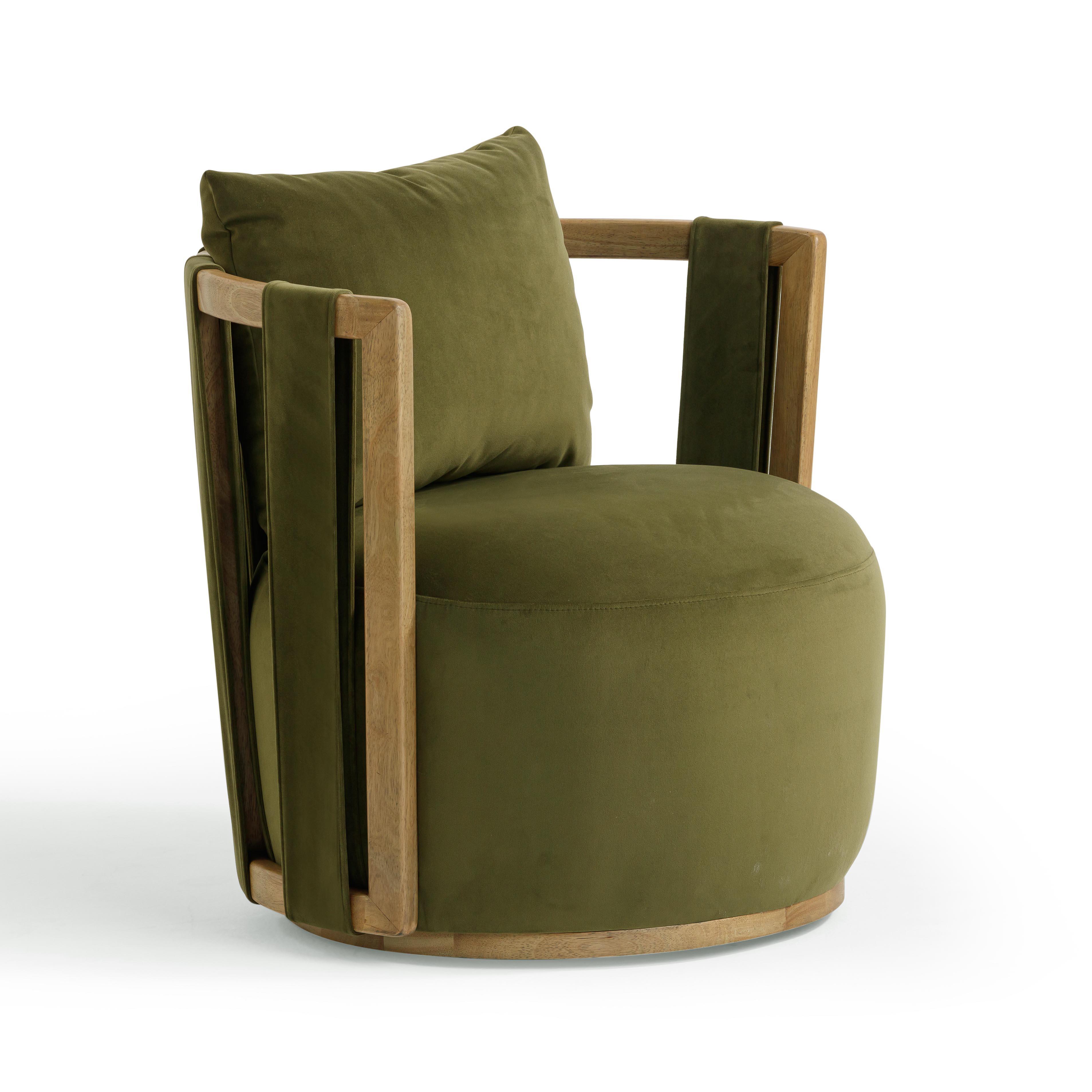 TOV Furniture Paolo Swivel Chair, Green, large