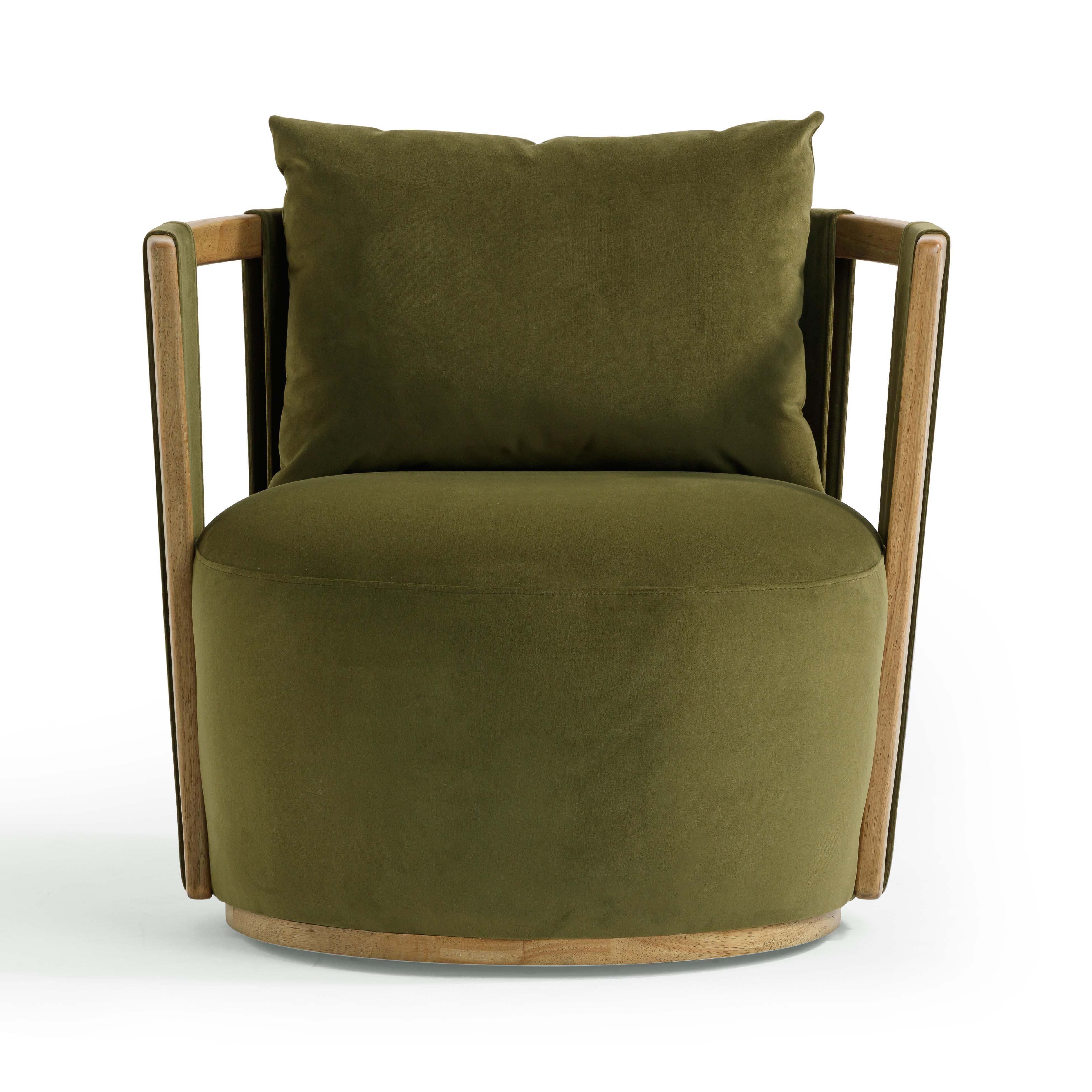 TOV Furniture Paolo Swivel Chair, Green, large