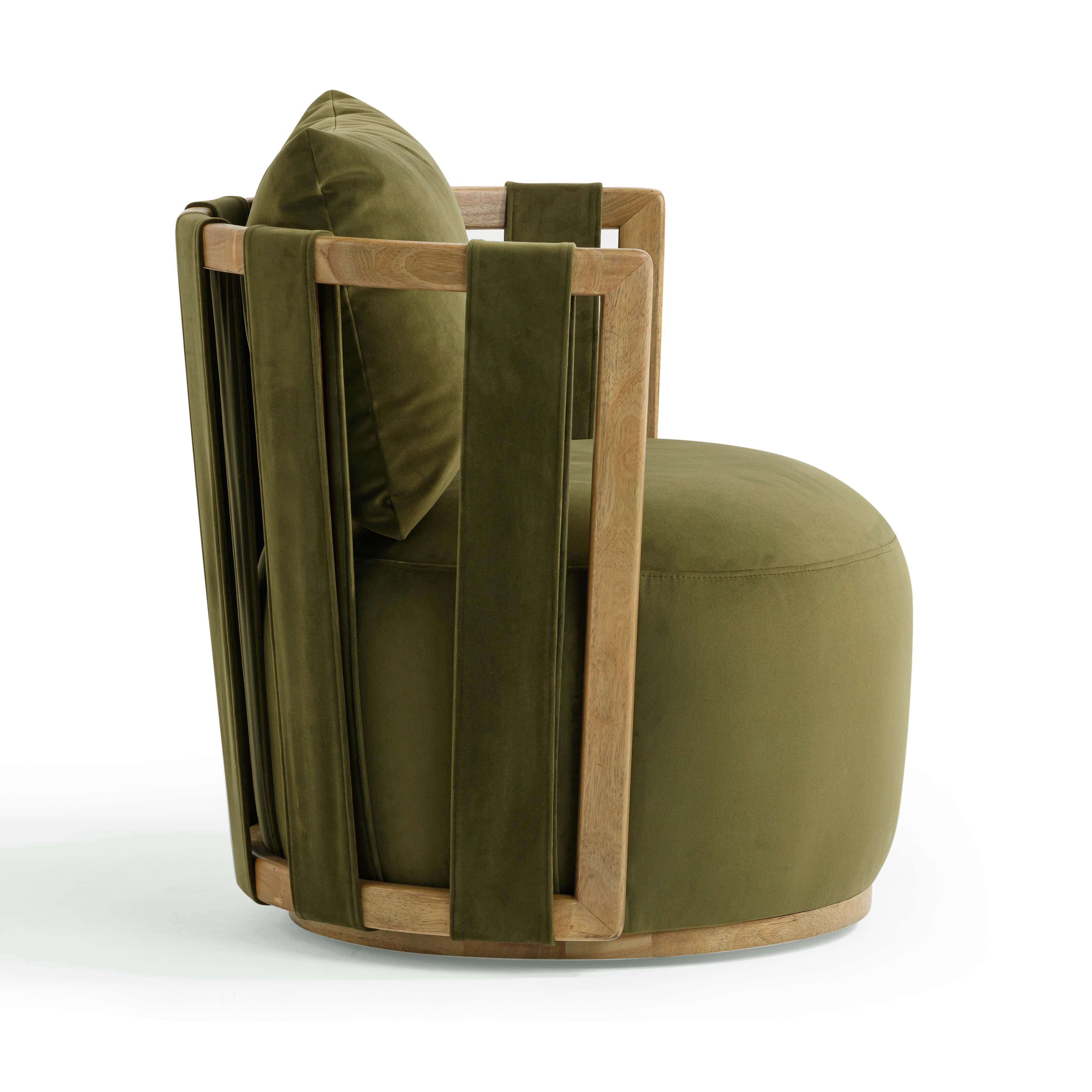 TOV Furniture Paolo Swivel Chair, Green, large
