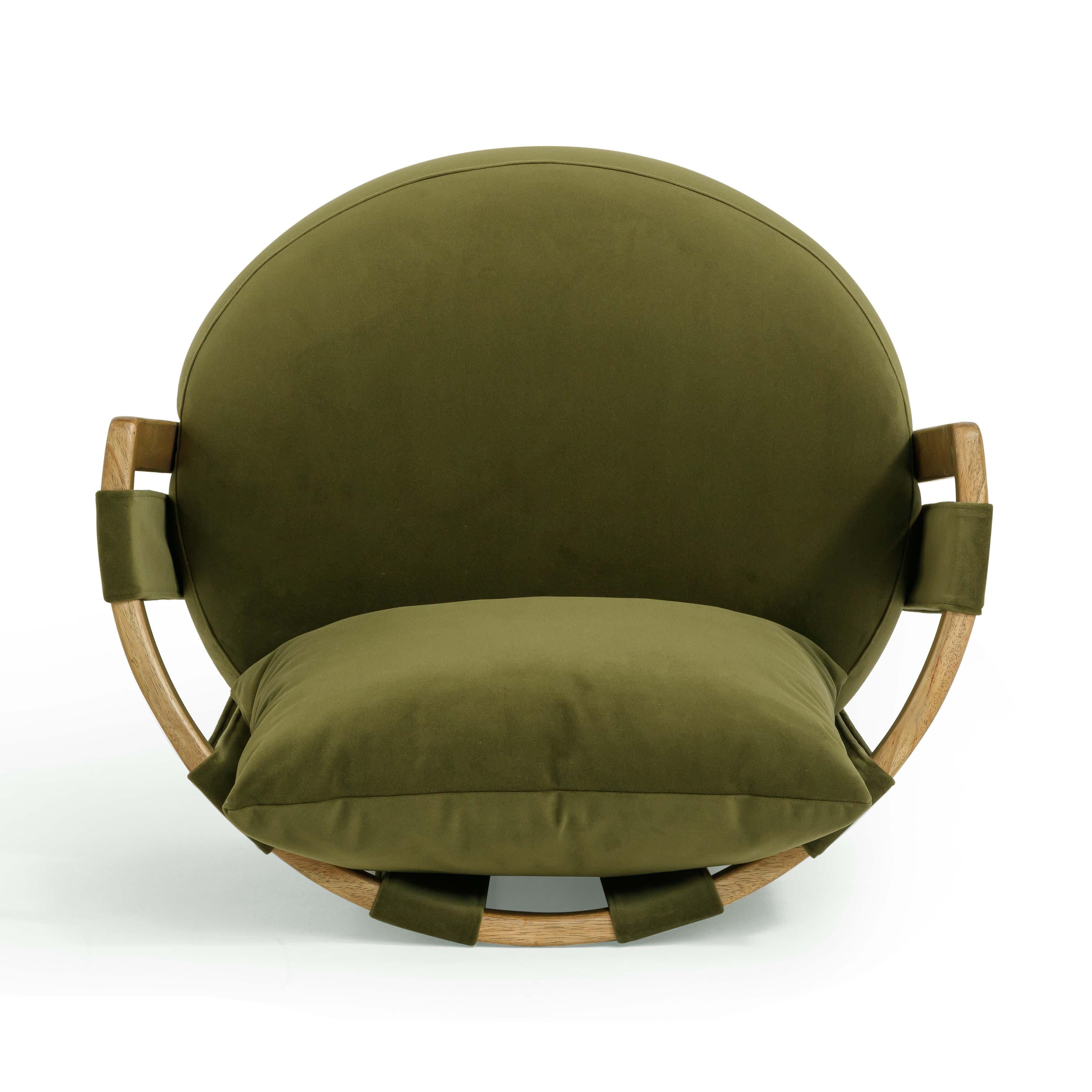 TOV Furniture Paolo Swivel Chair, Green, large