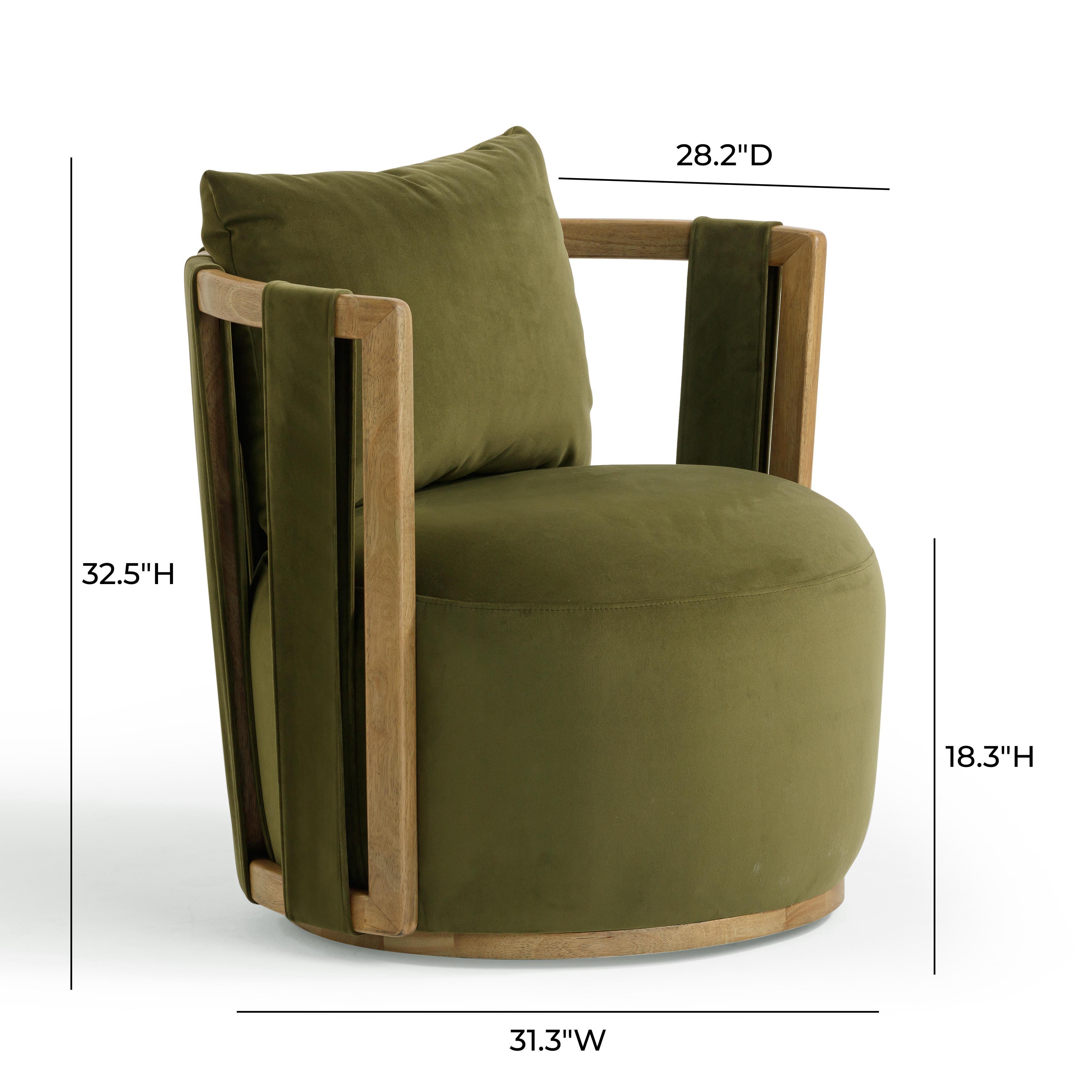 TOV Furniture Paolo Swivel Chair, Green, large