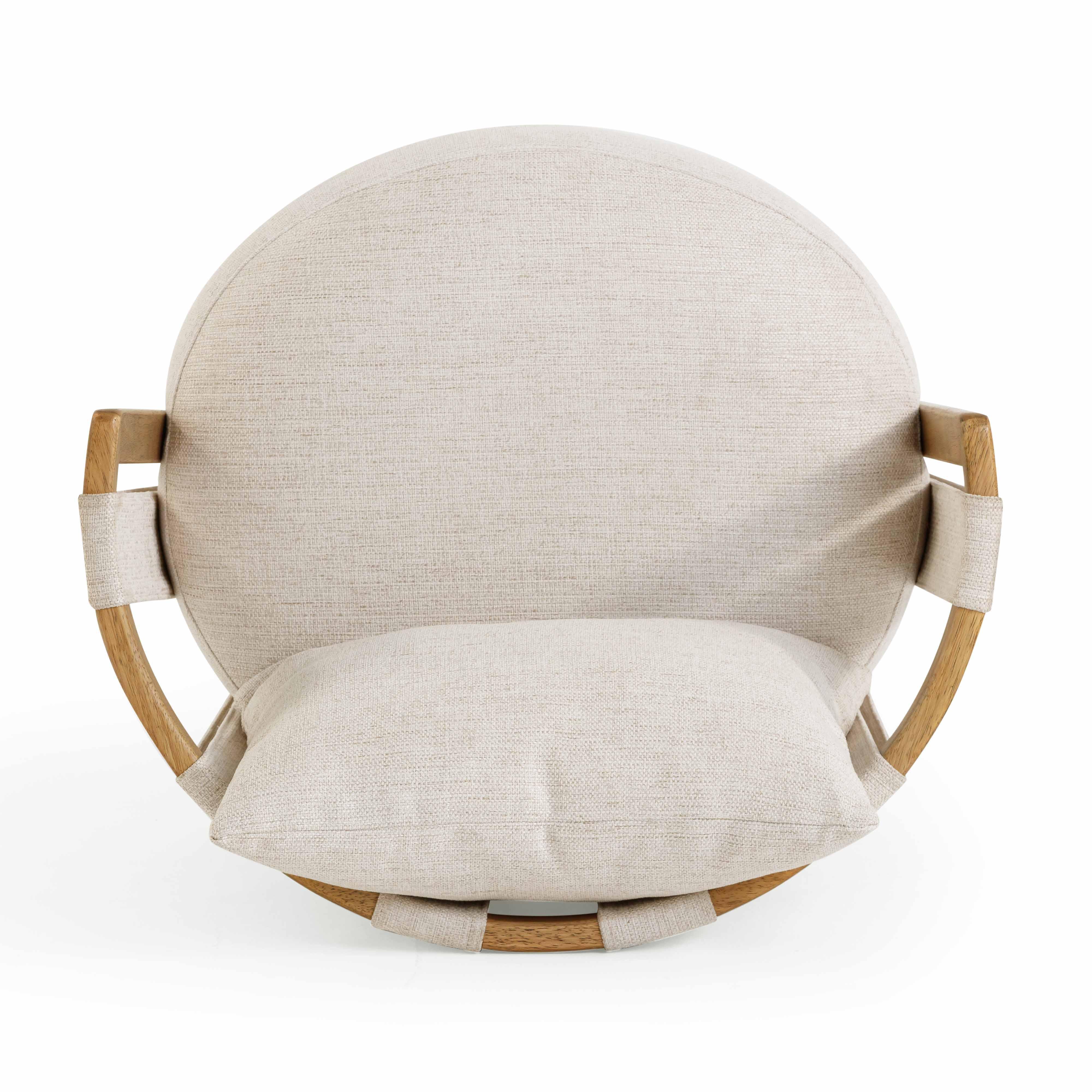TOV Furniture Paolo Swivel Chair, Cream, large