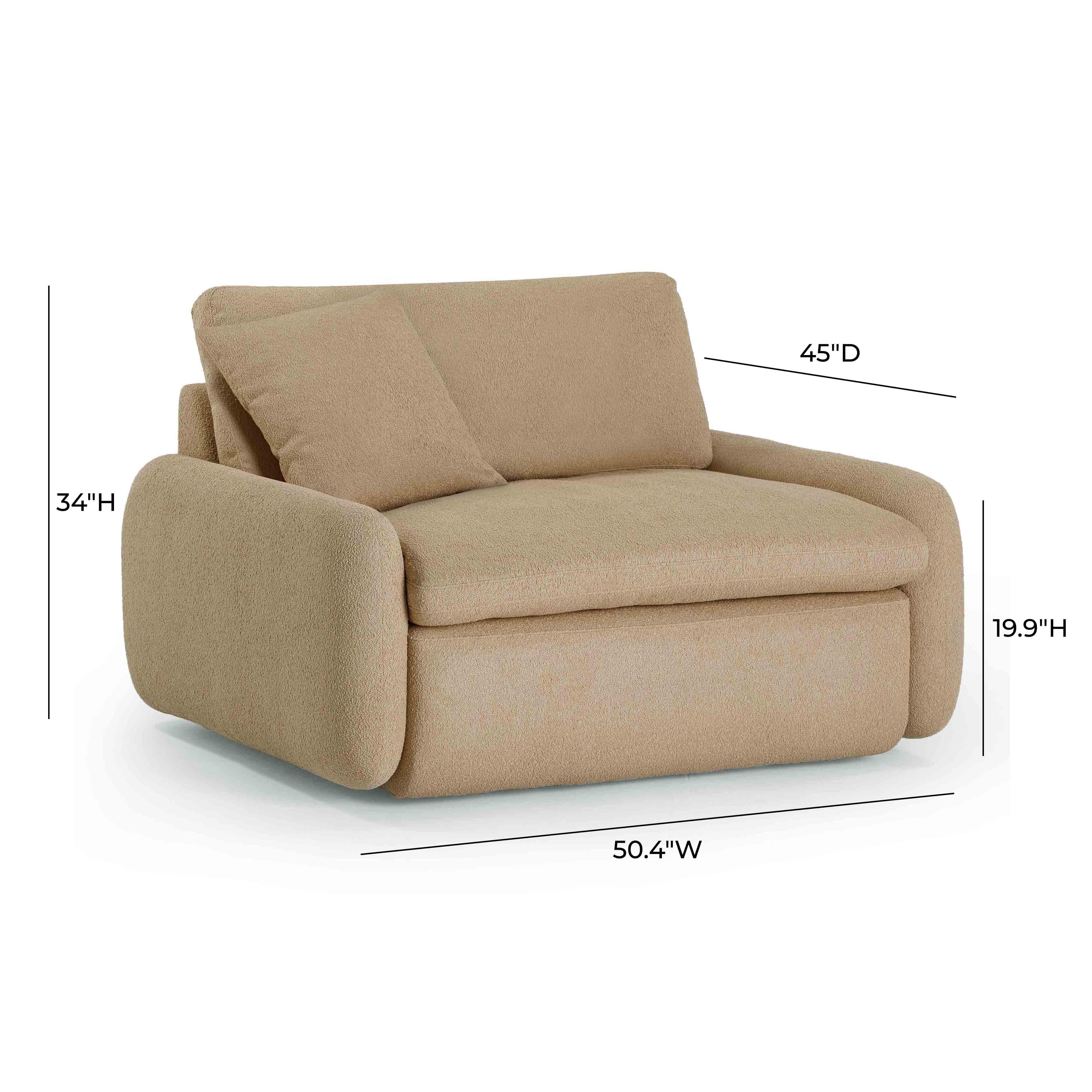 TOV Furniture Rachelle Lounge Chair, Tan, large