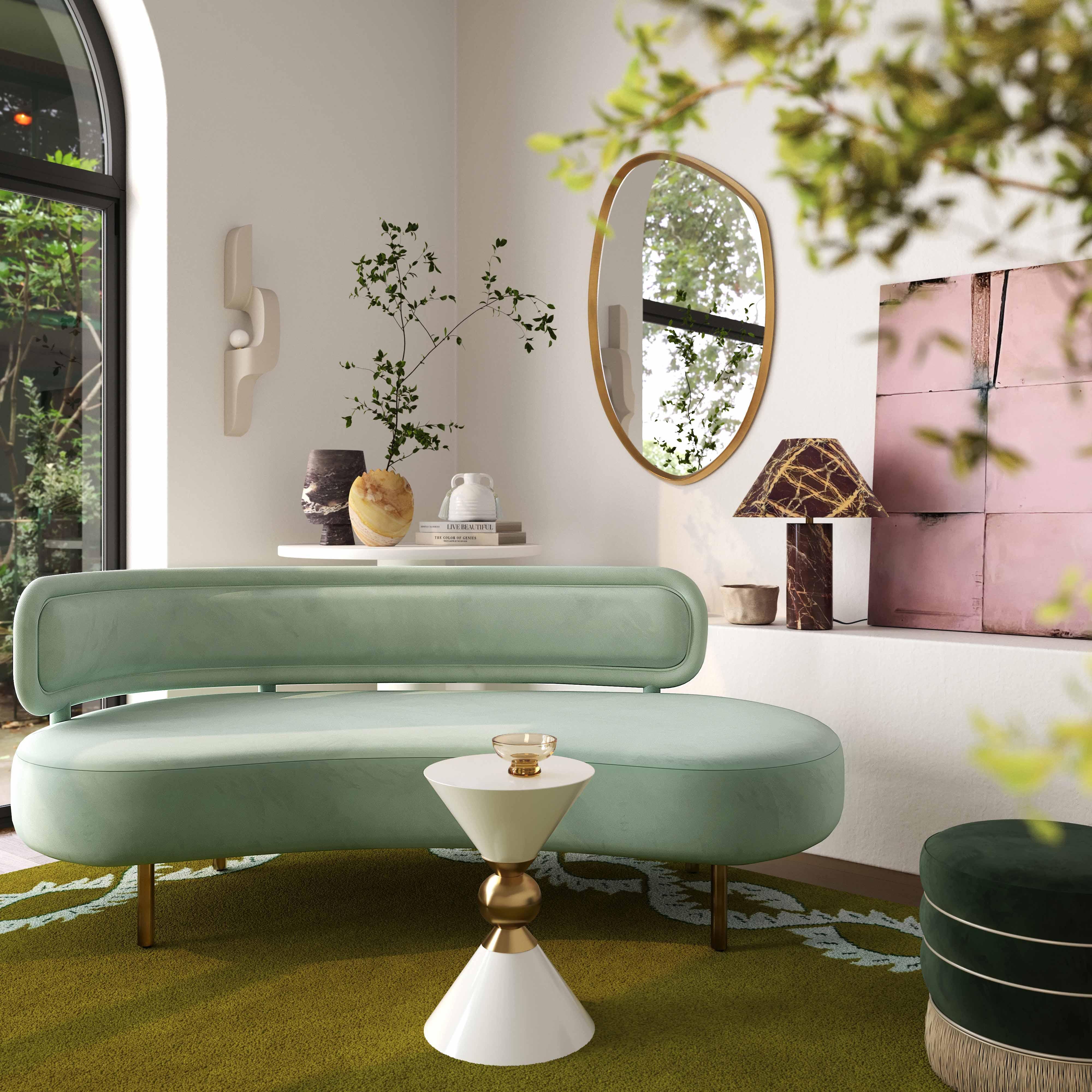 TOV Furniture Tischa Sofa, Mint Green, rollover
