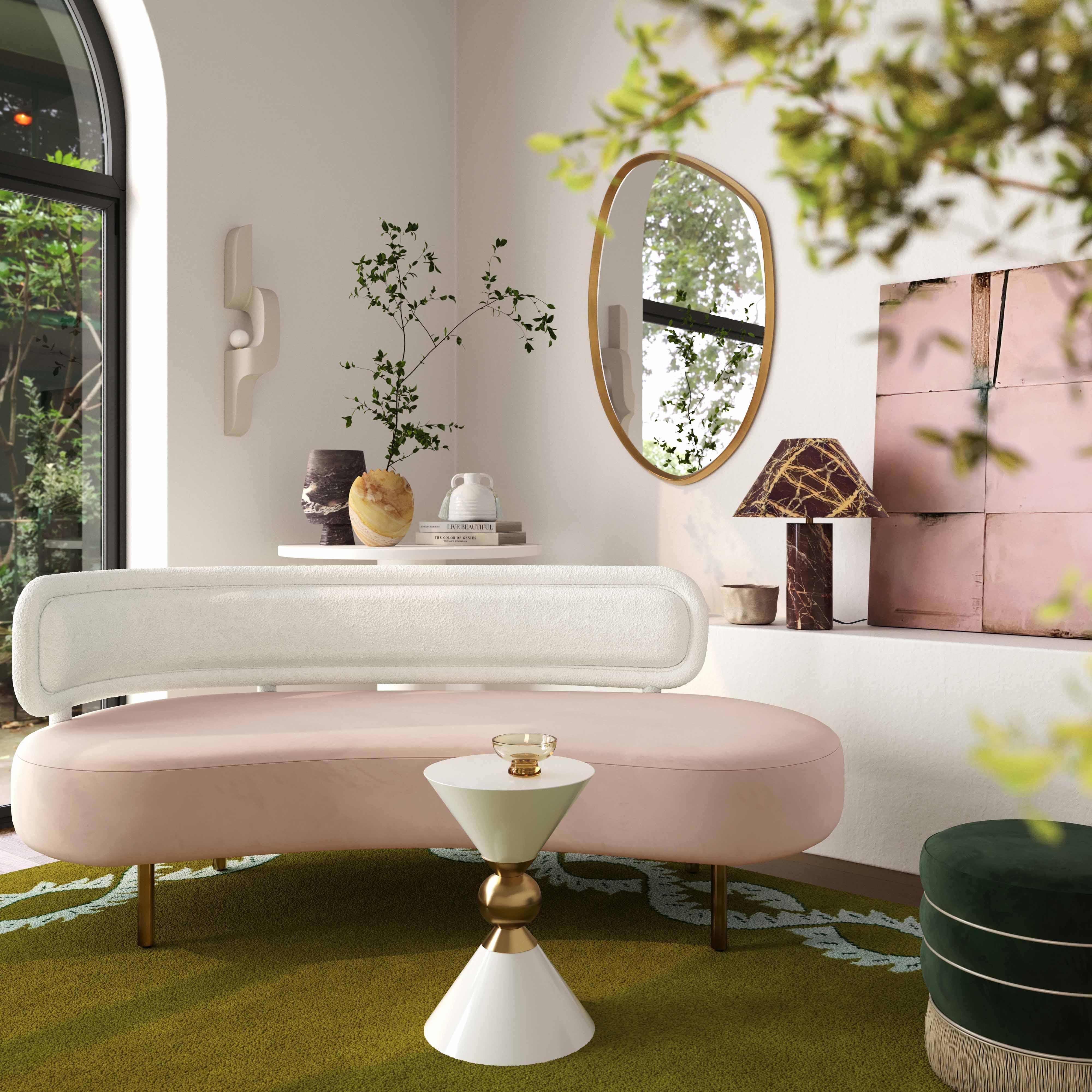 TOV Furniture Tischa Sofa, Blush/Cream, rollover