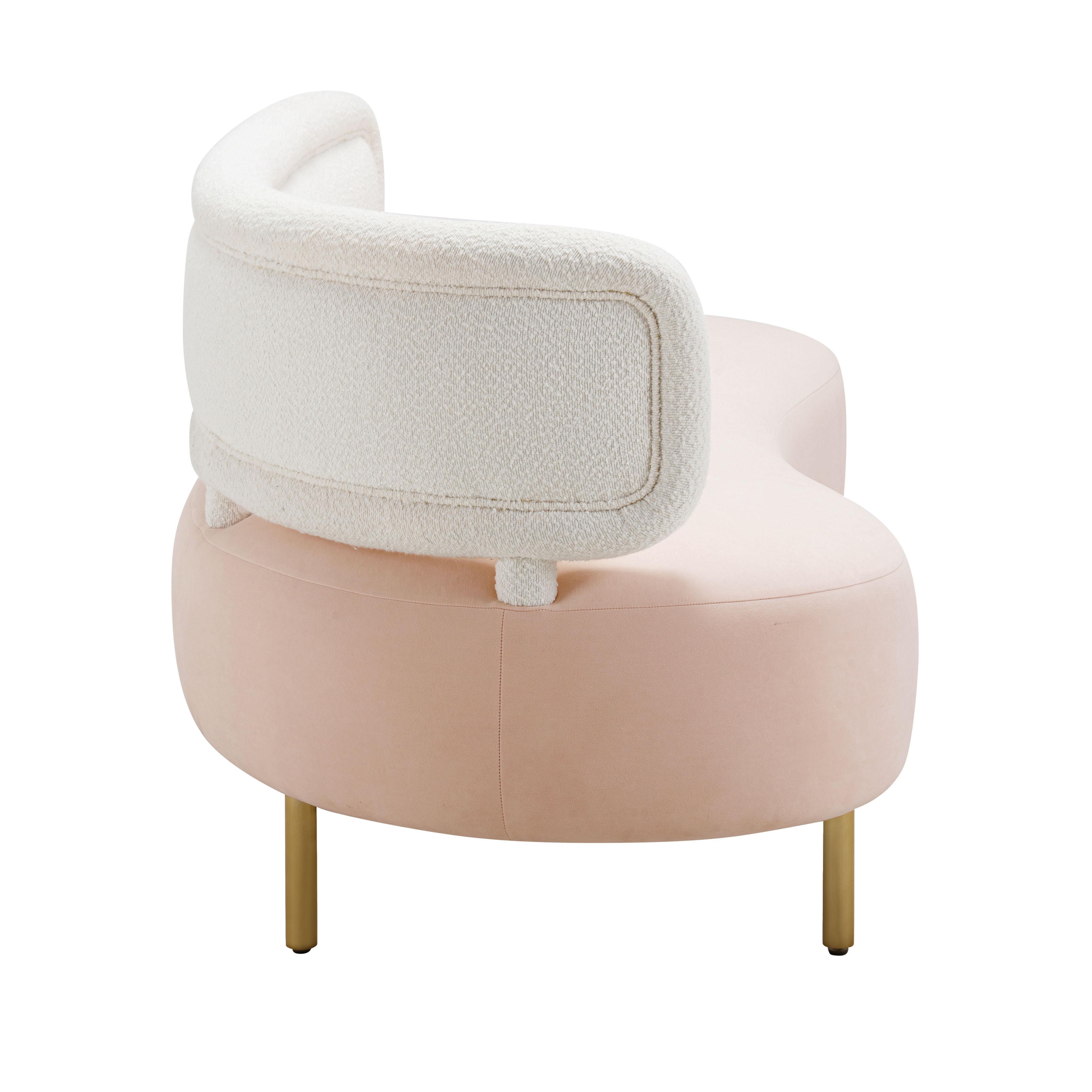 TOV Furniture Tischa Sofa, Blush/Cream, large