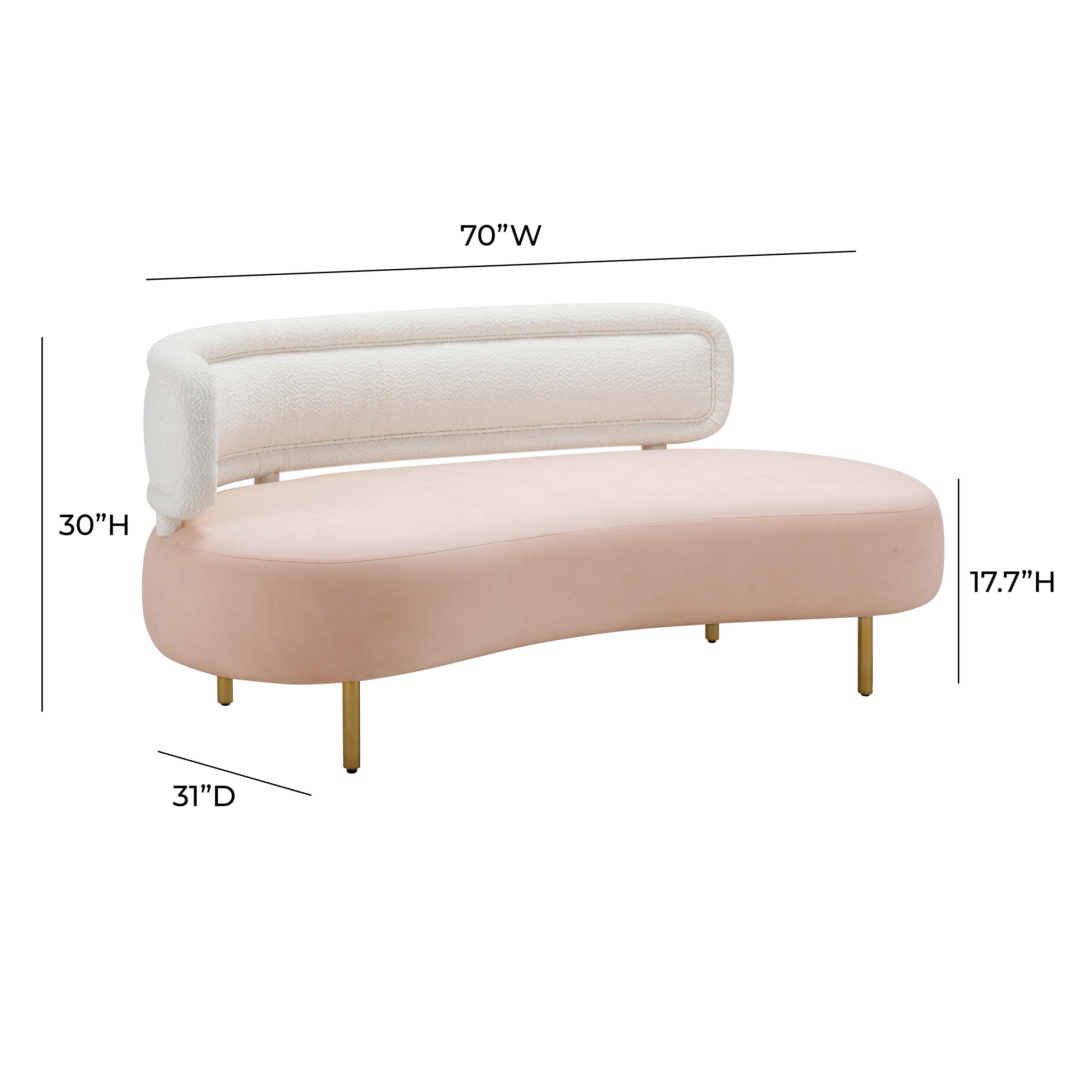 TOV Furniture Tischa Sofa, Blush/Cream, large