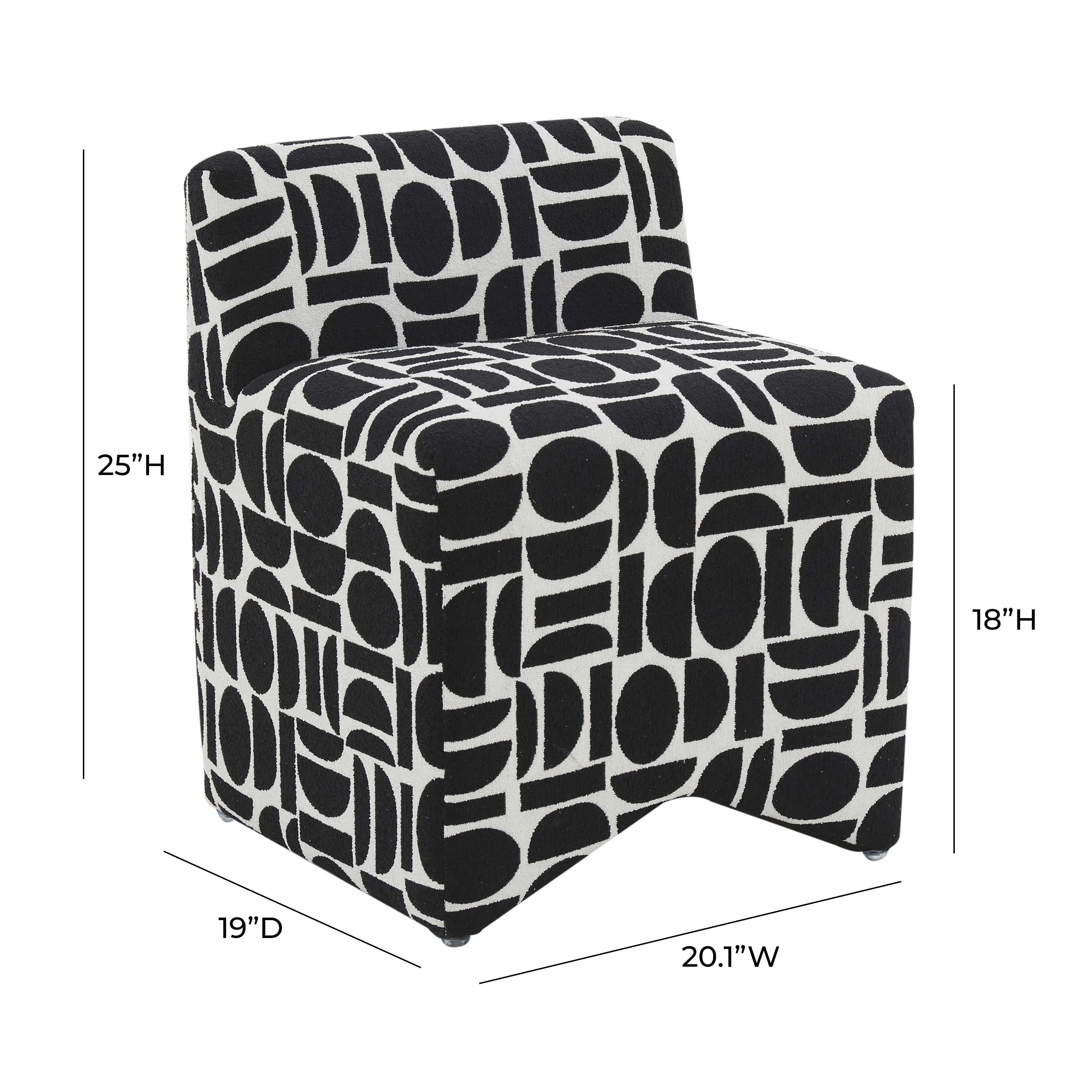 Pippa Jacquard Weave Stool, Black, large