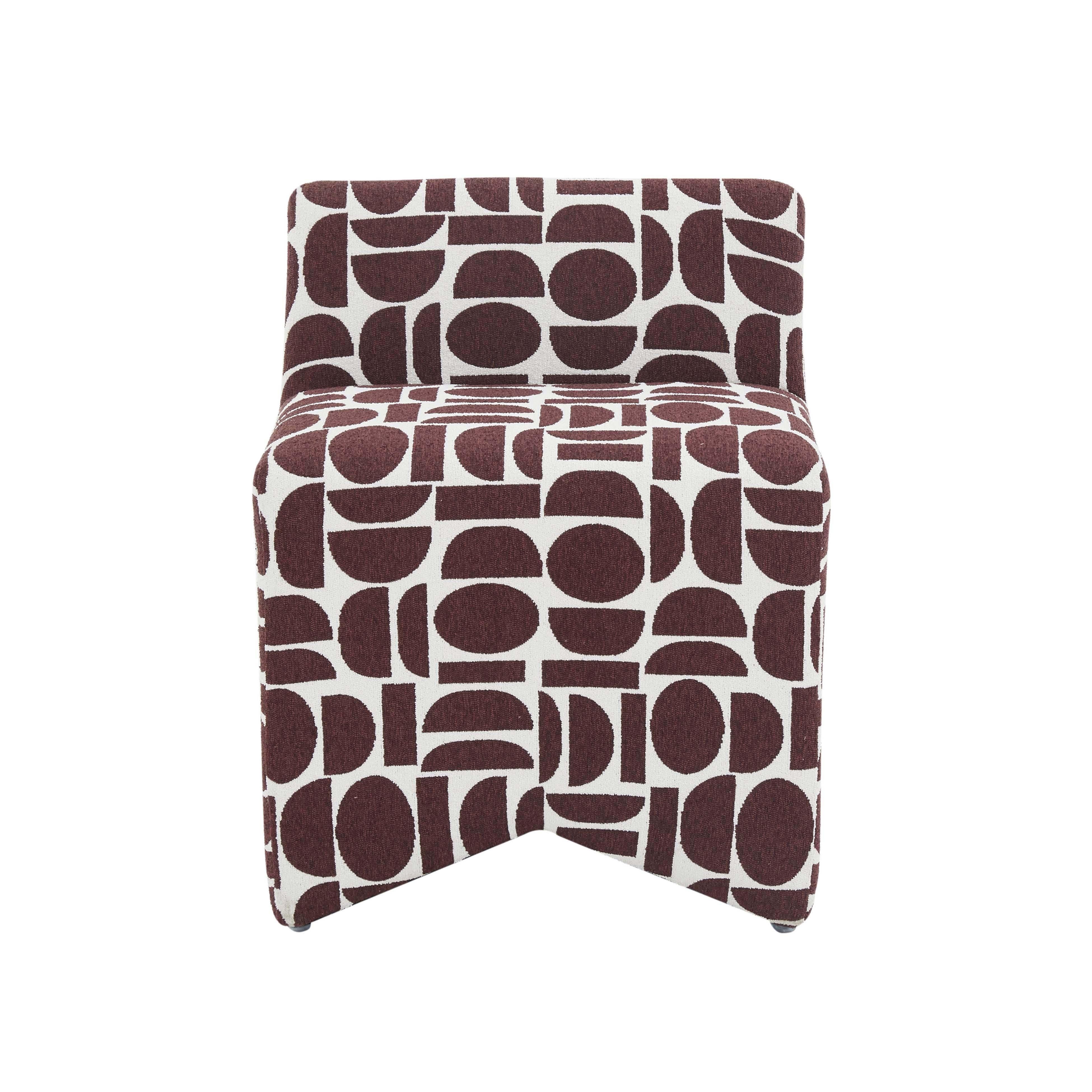 Pippa Jacquard Weave Stool, Red, large