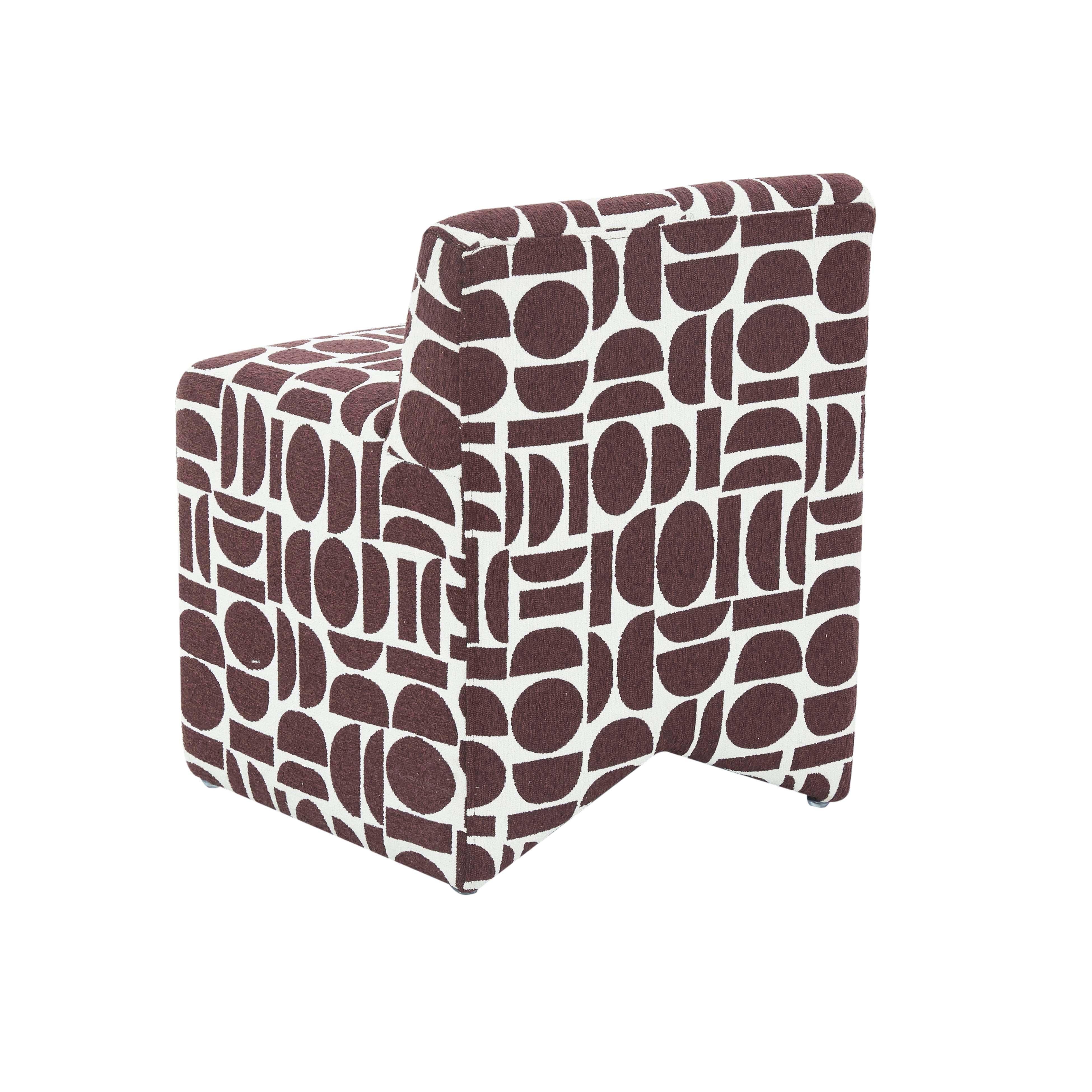 Pippa Jacquard Weave Stool, Red, large