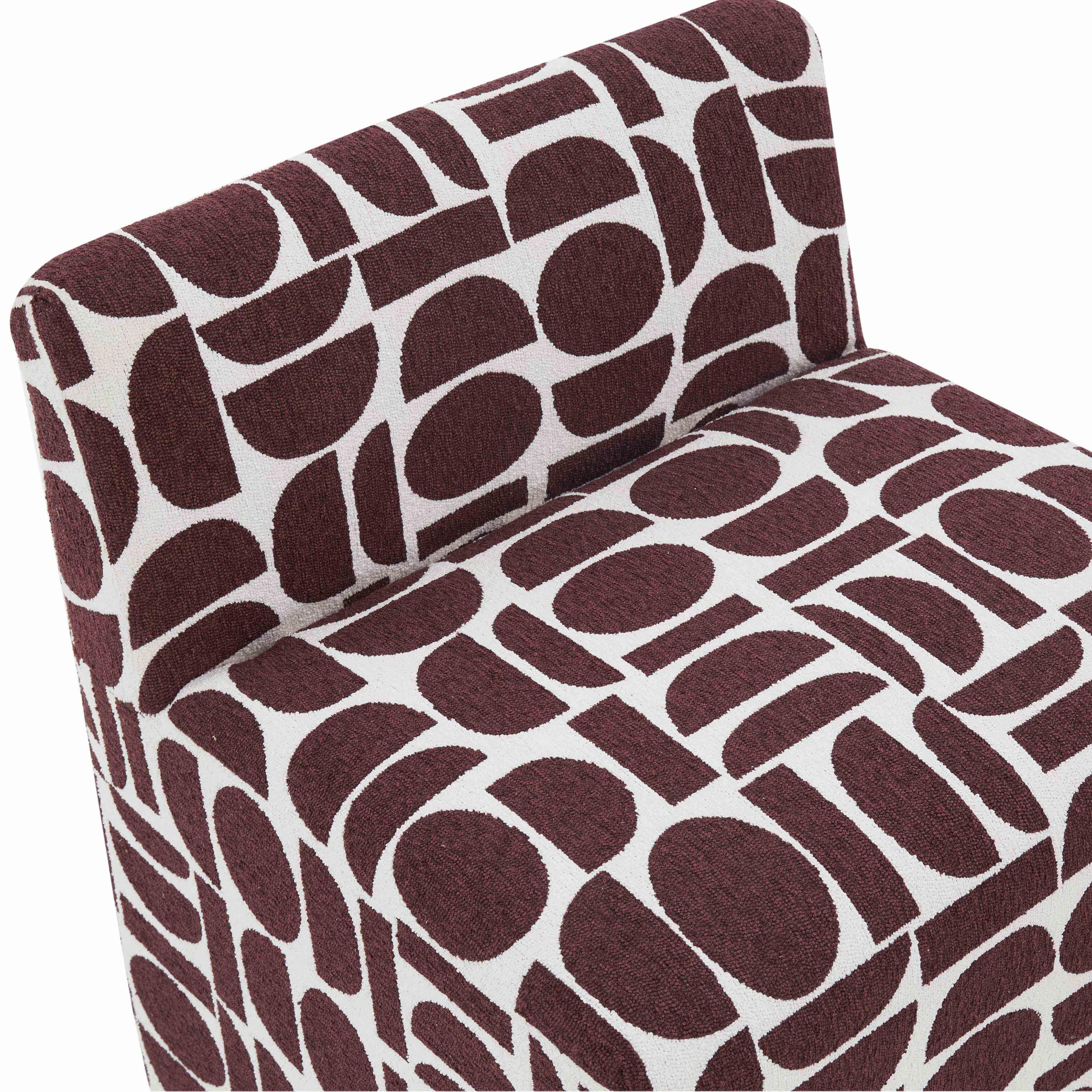 Pippa Jacquard Weave Stool, Red, large