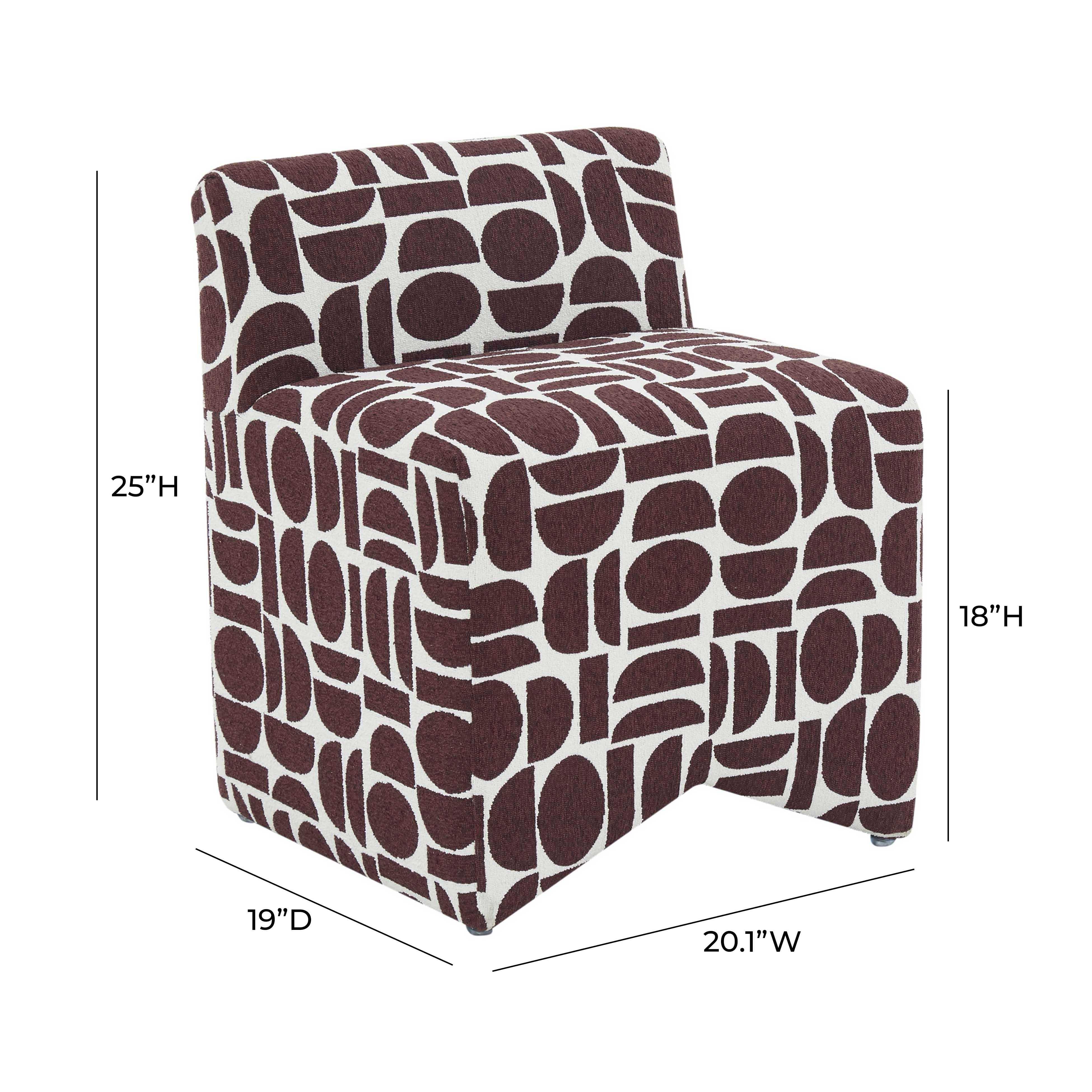 Pippa Jacquard Weave Stool, Red, large