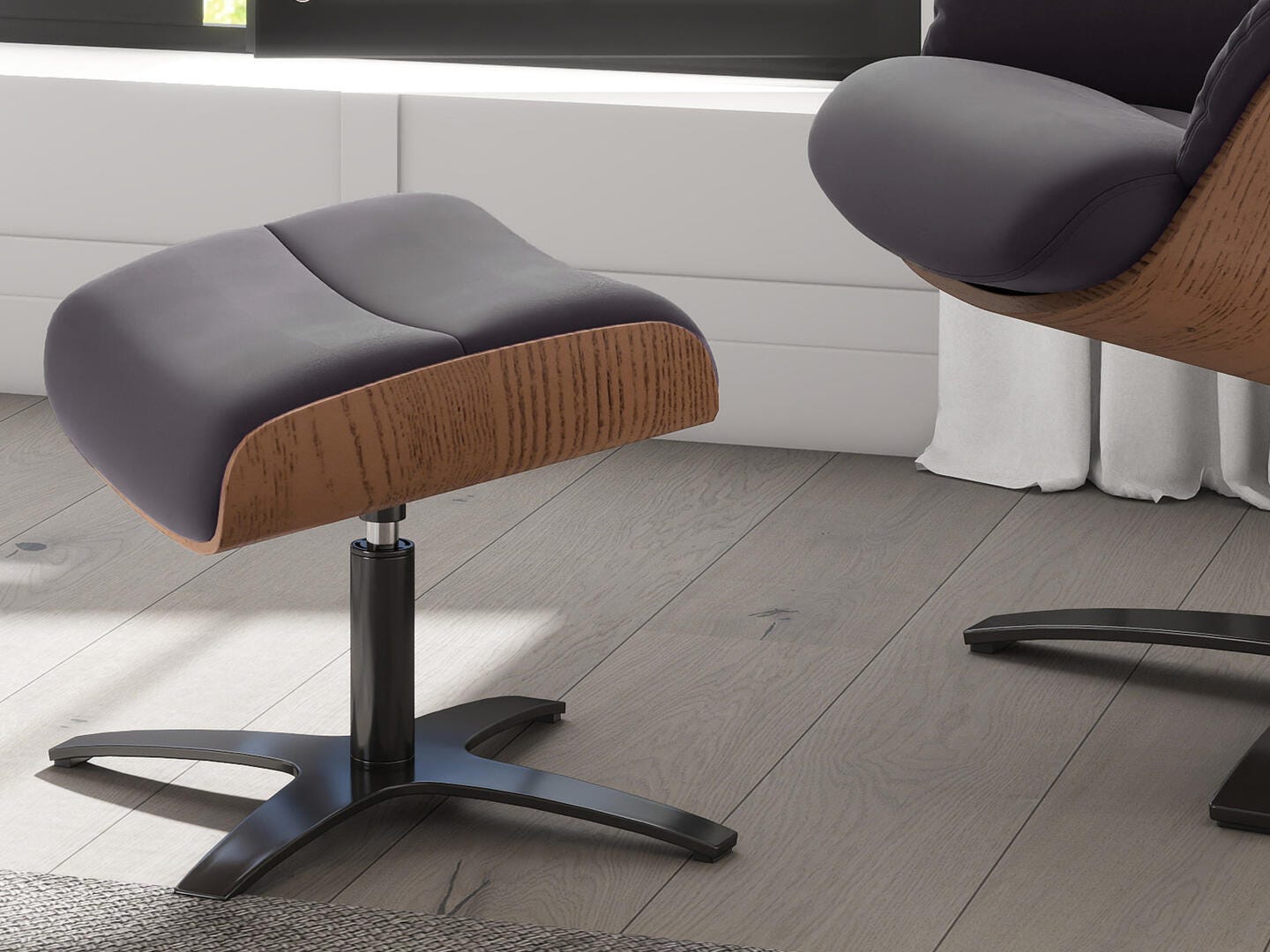 Jennifer Taylor Home Jovan Ottoman, Cacao Espresso Brown, rollover