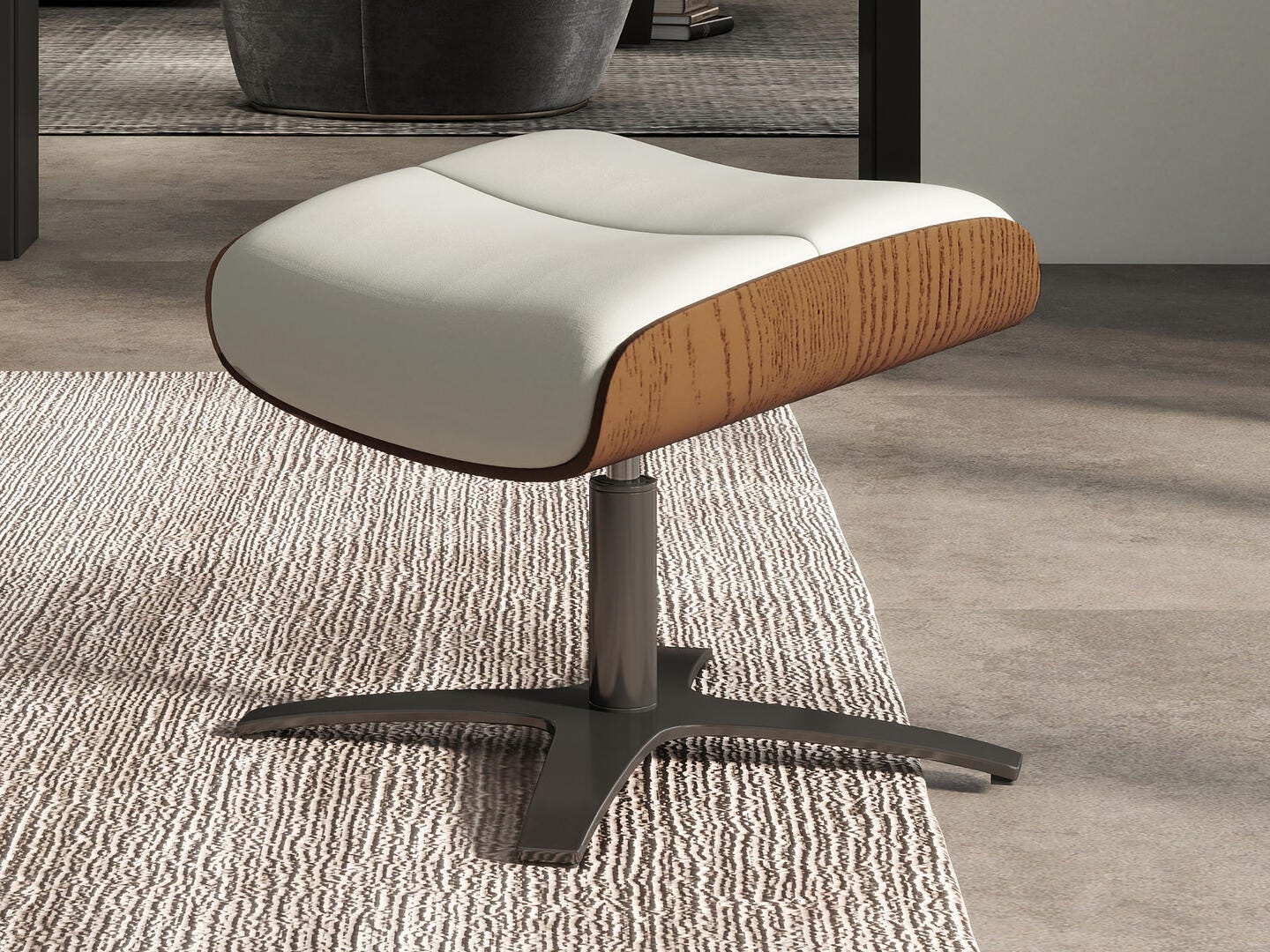 Jennifer Taylor Home Jovan Ottoman, Pastel Beige, large