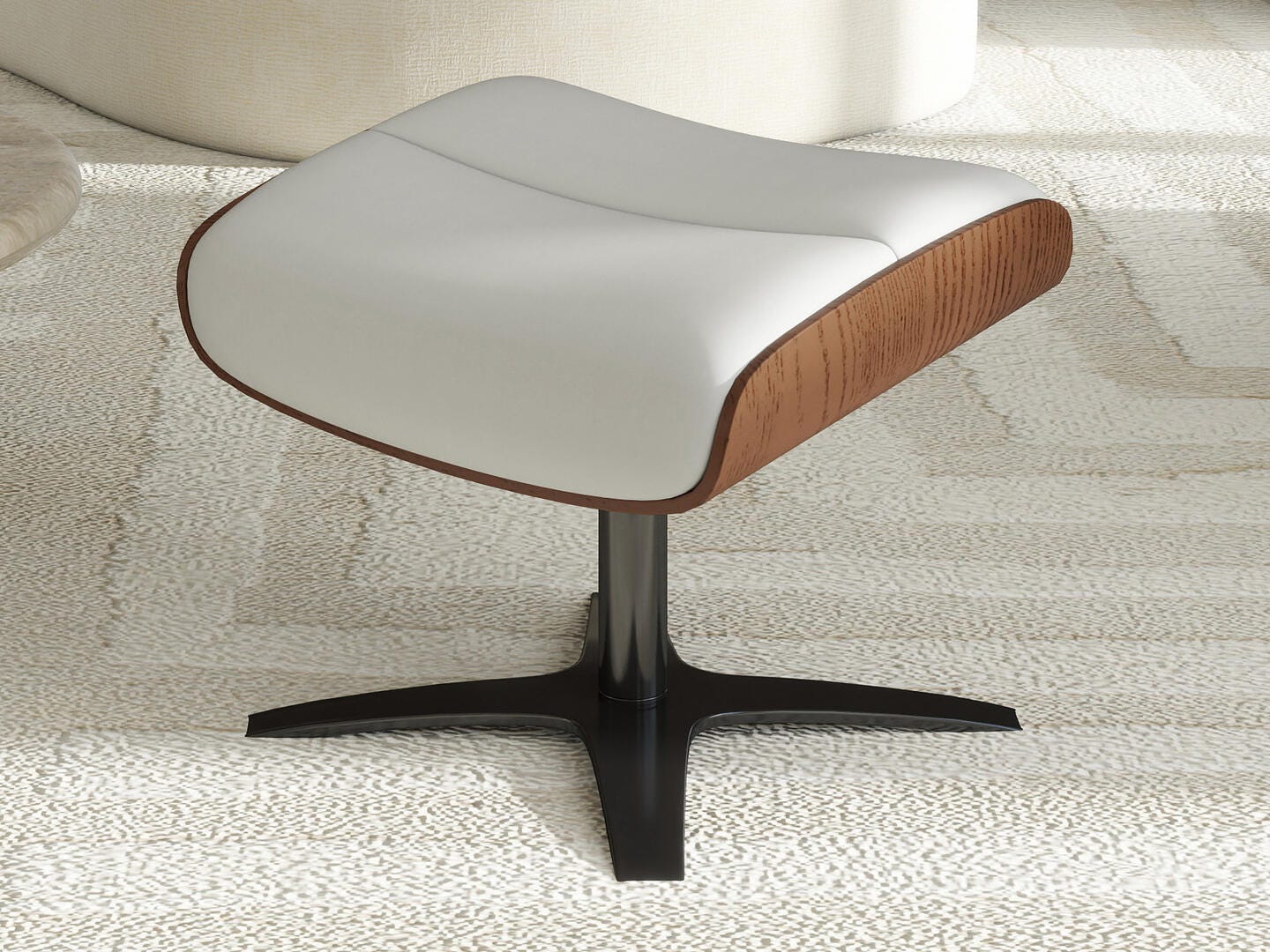 Jennifer Taylor Home Jovan Ottoman, Pastel Beige, large