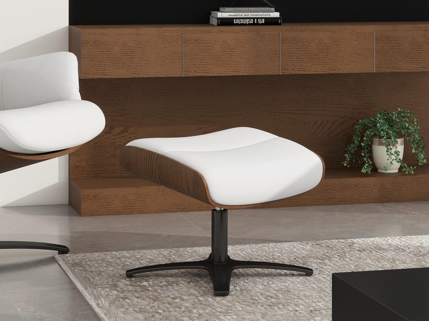 Jennifer Taylor Home Jovan Ottoman, Porcelain White, large
