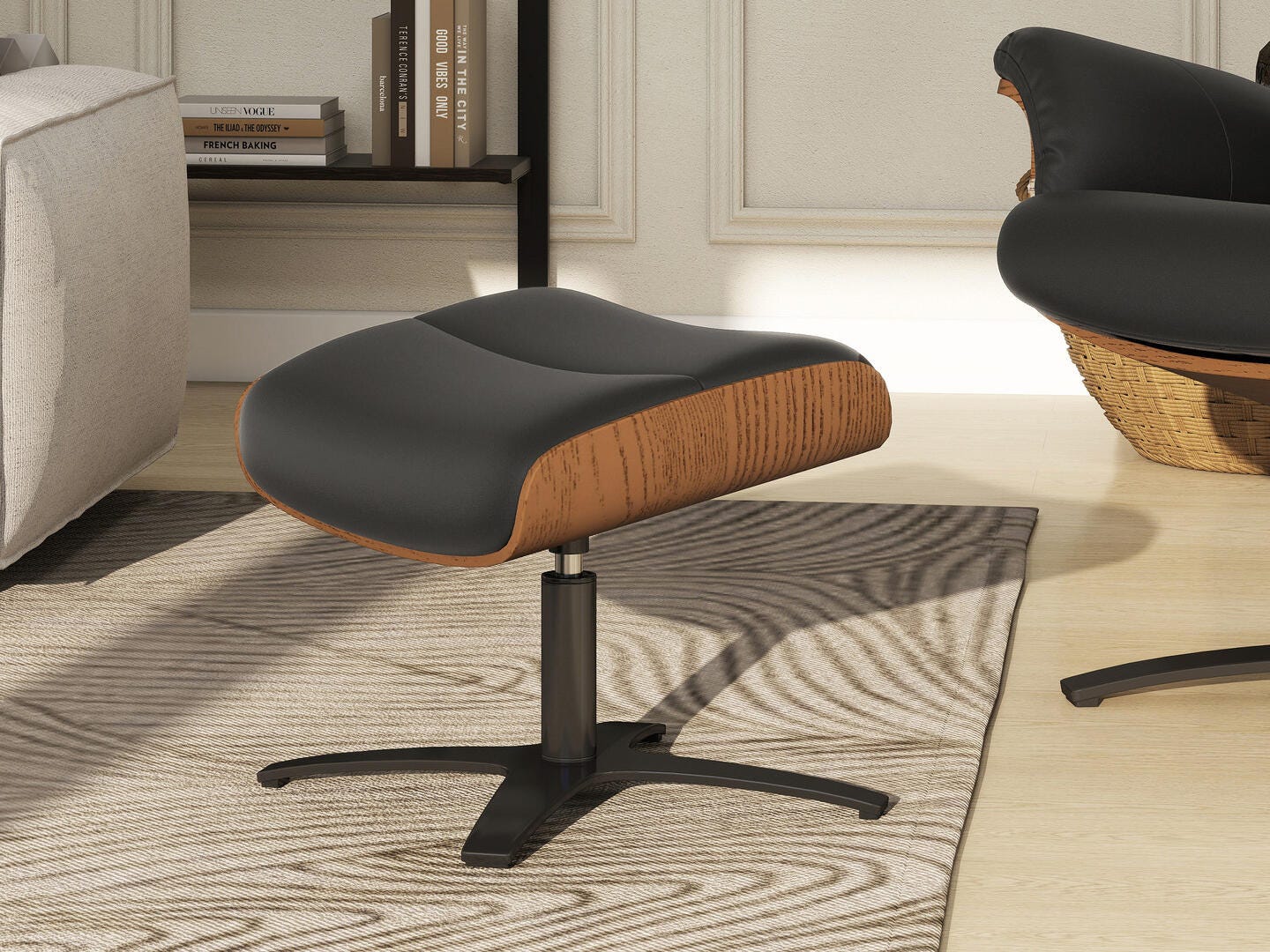 Jennifer Taylor Home Jovan Ottoman, Shadow Gray, large