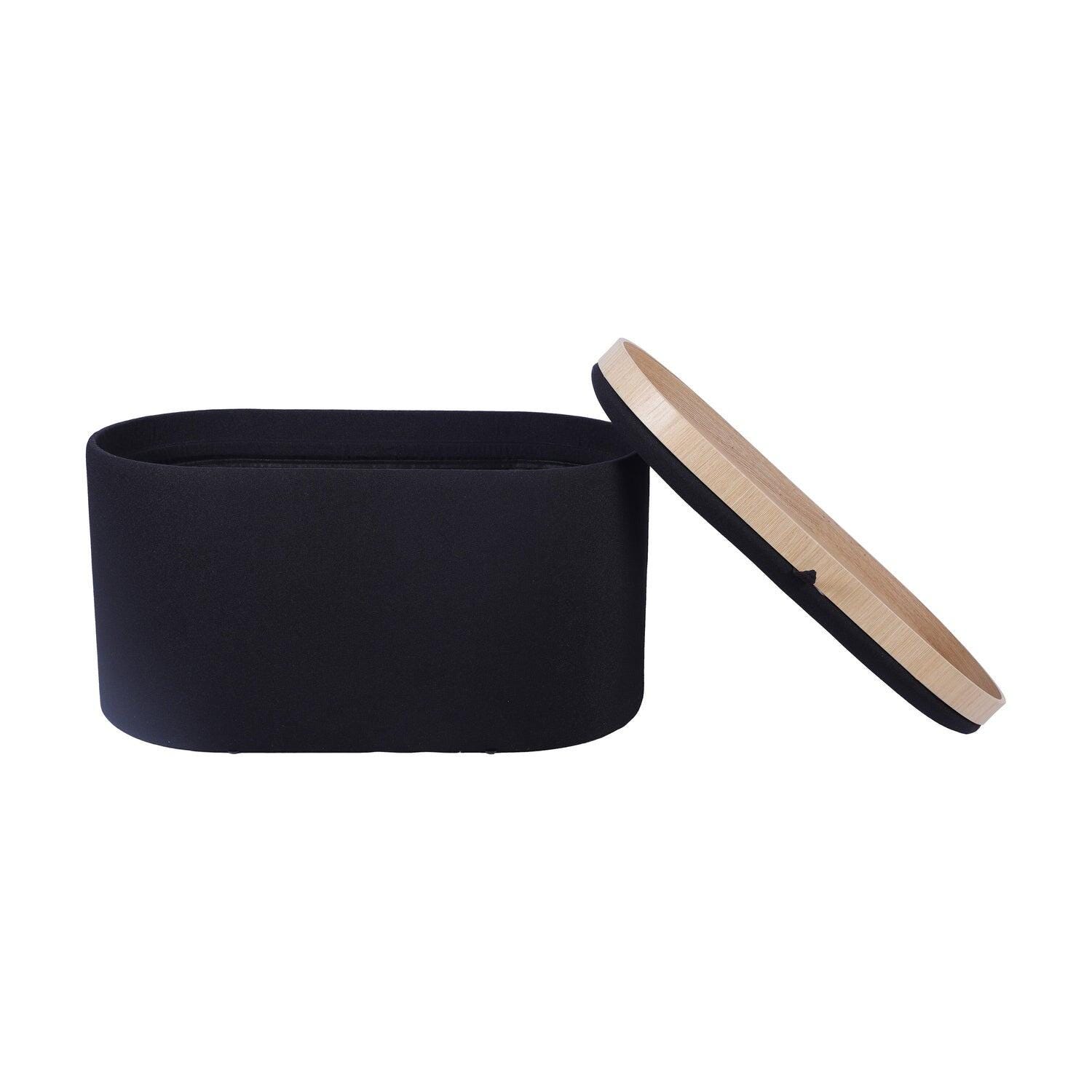 Techni Home Storage Ottoman, Black, large