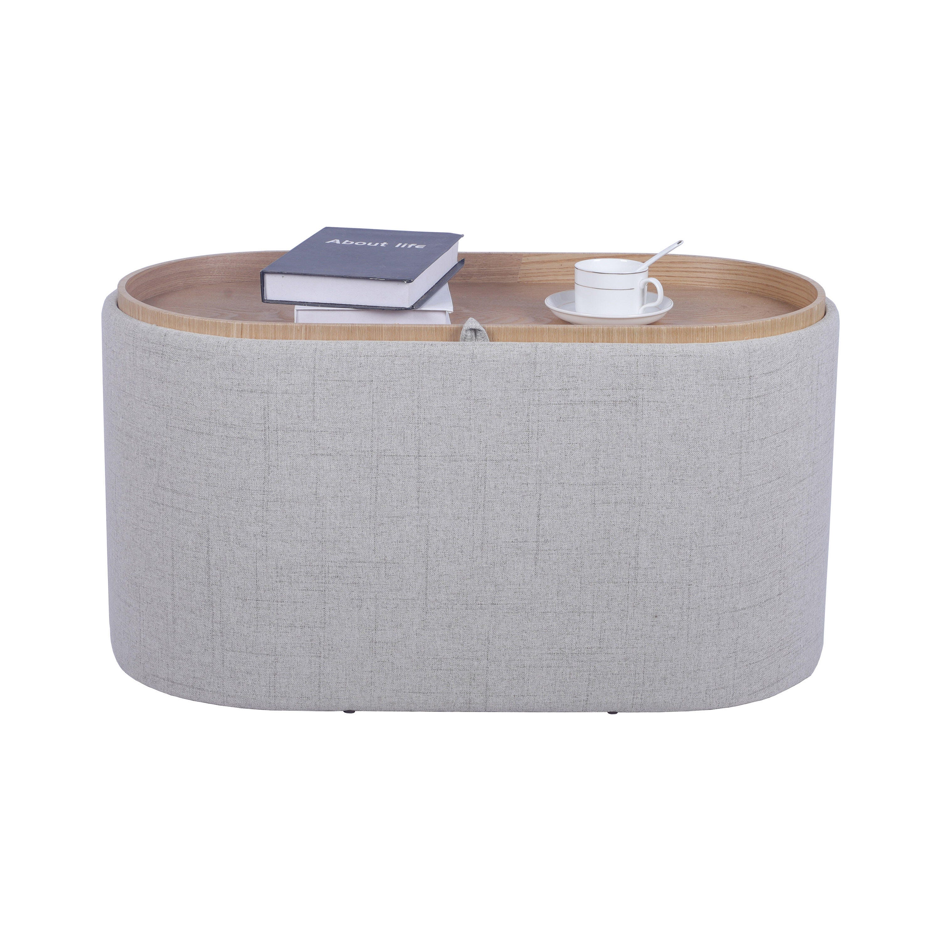 Techni Home Storage Ottoman, Natural, large